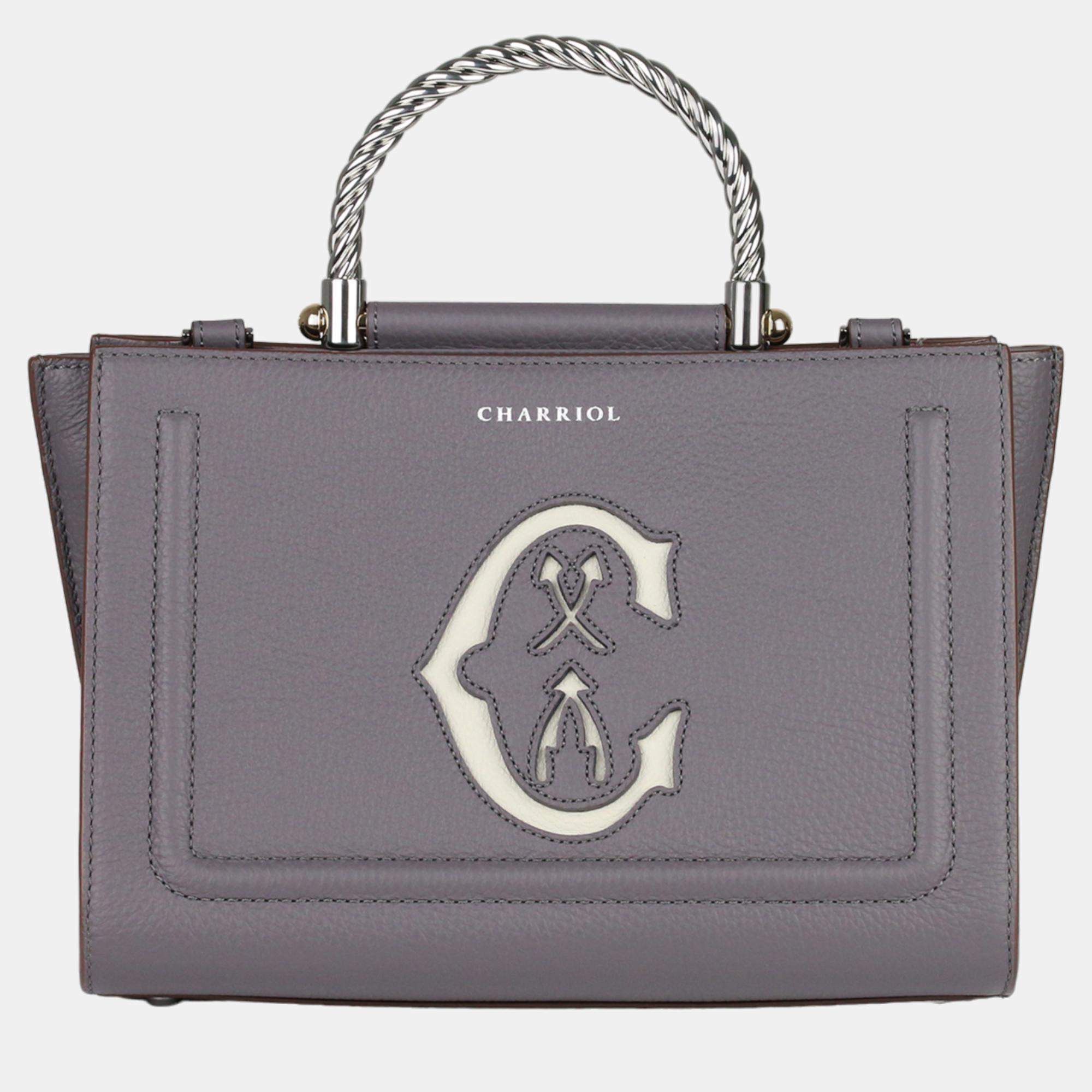 Pre Owned Charriol Storm Grey Leather MARIE OLGA Handbag