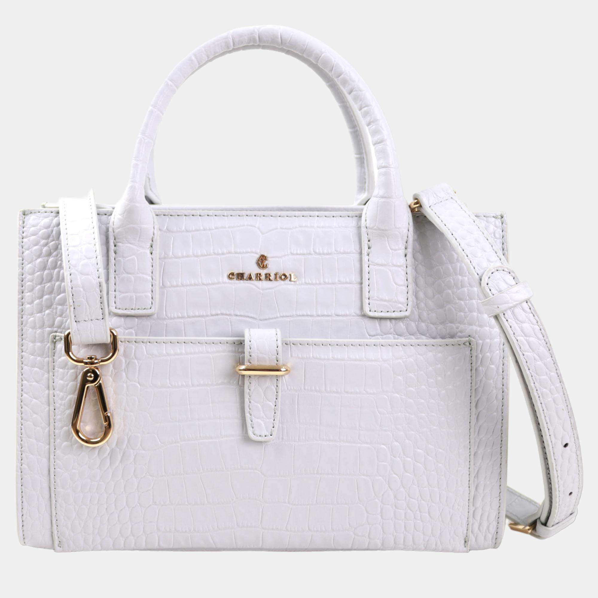 Pre Owned Charriol Light Grey Leather Christina Handbag