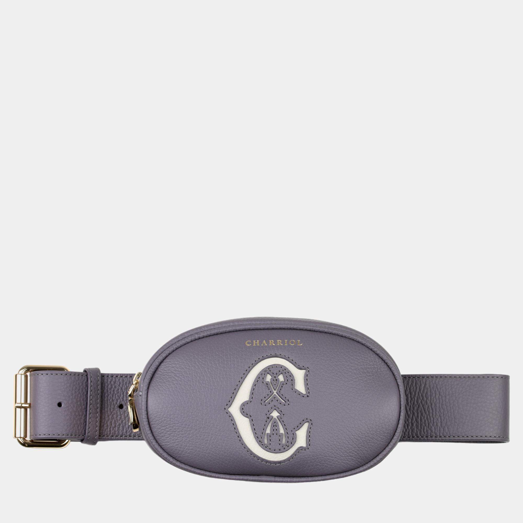 Pre Owned Charriol Storm Grey Leather MARIE OLGA Belt Bag
