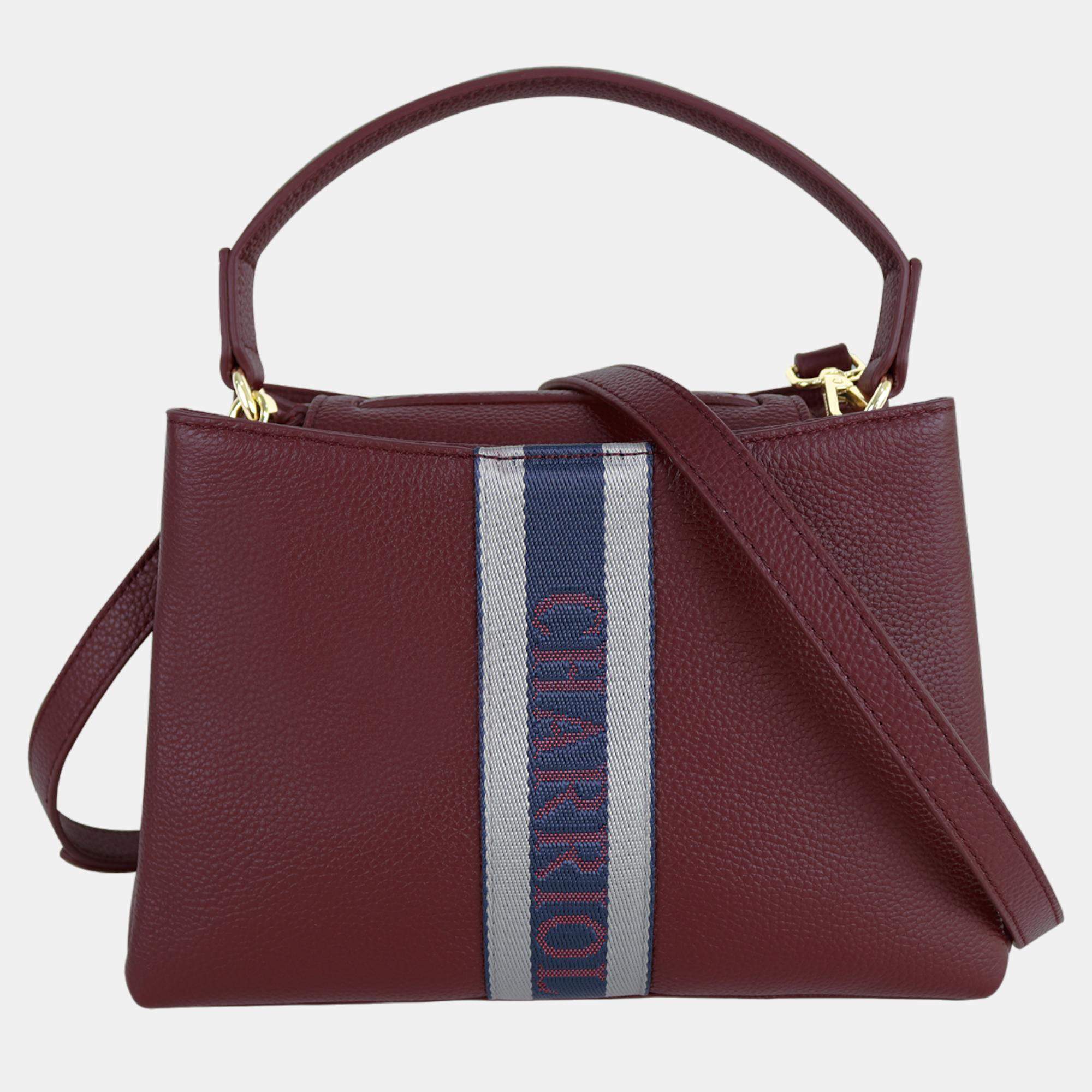 Pre Owned Charriol Bordeaux Leather Deauville Crossbody