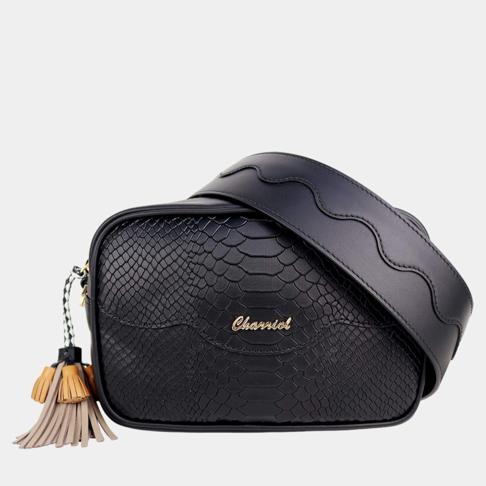 Pre Owned Charriol Black Leather PALAIS ROYAL Crossbody