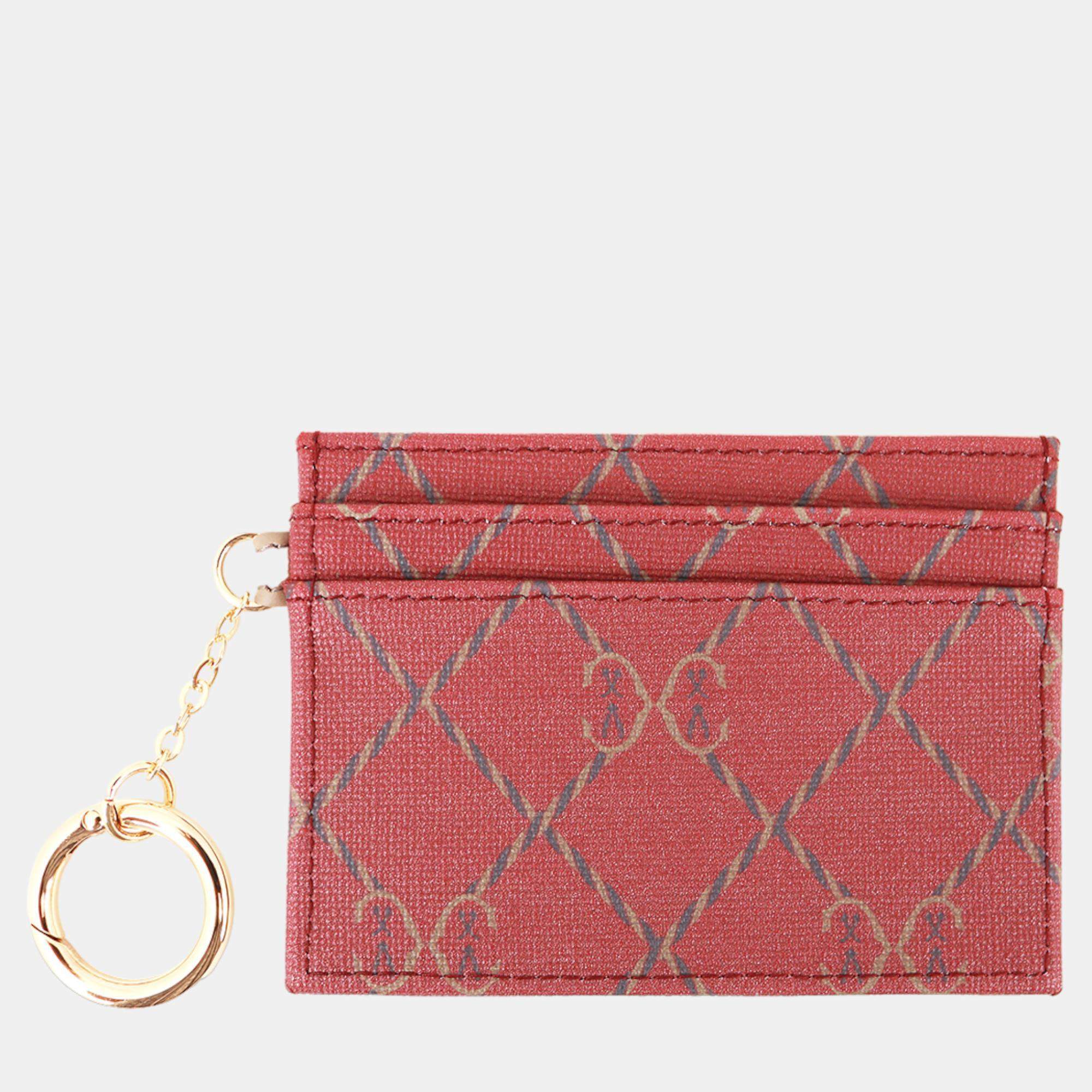 Pre Owned Charriol Bordeaux & Grey Leather  Card Holders