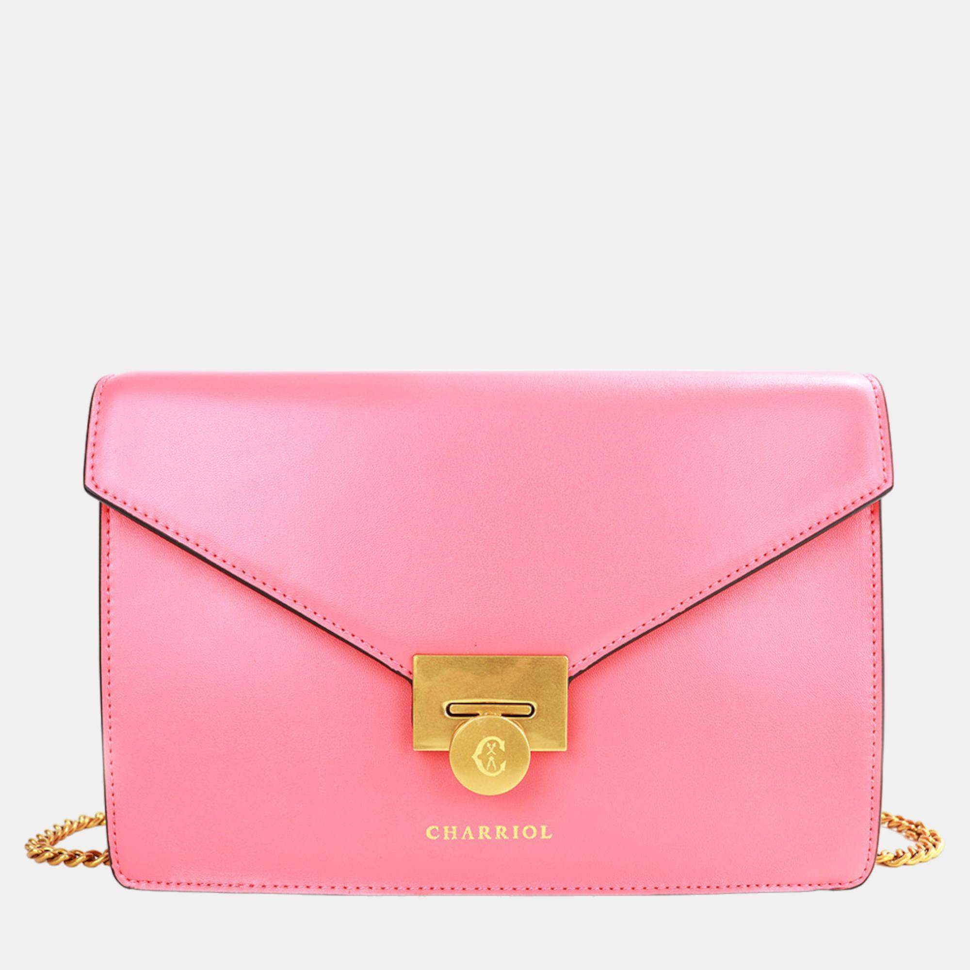 Pre Owned Charriol Coral  Leather TWIST Handbag