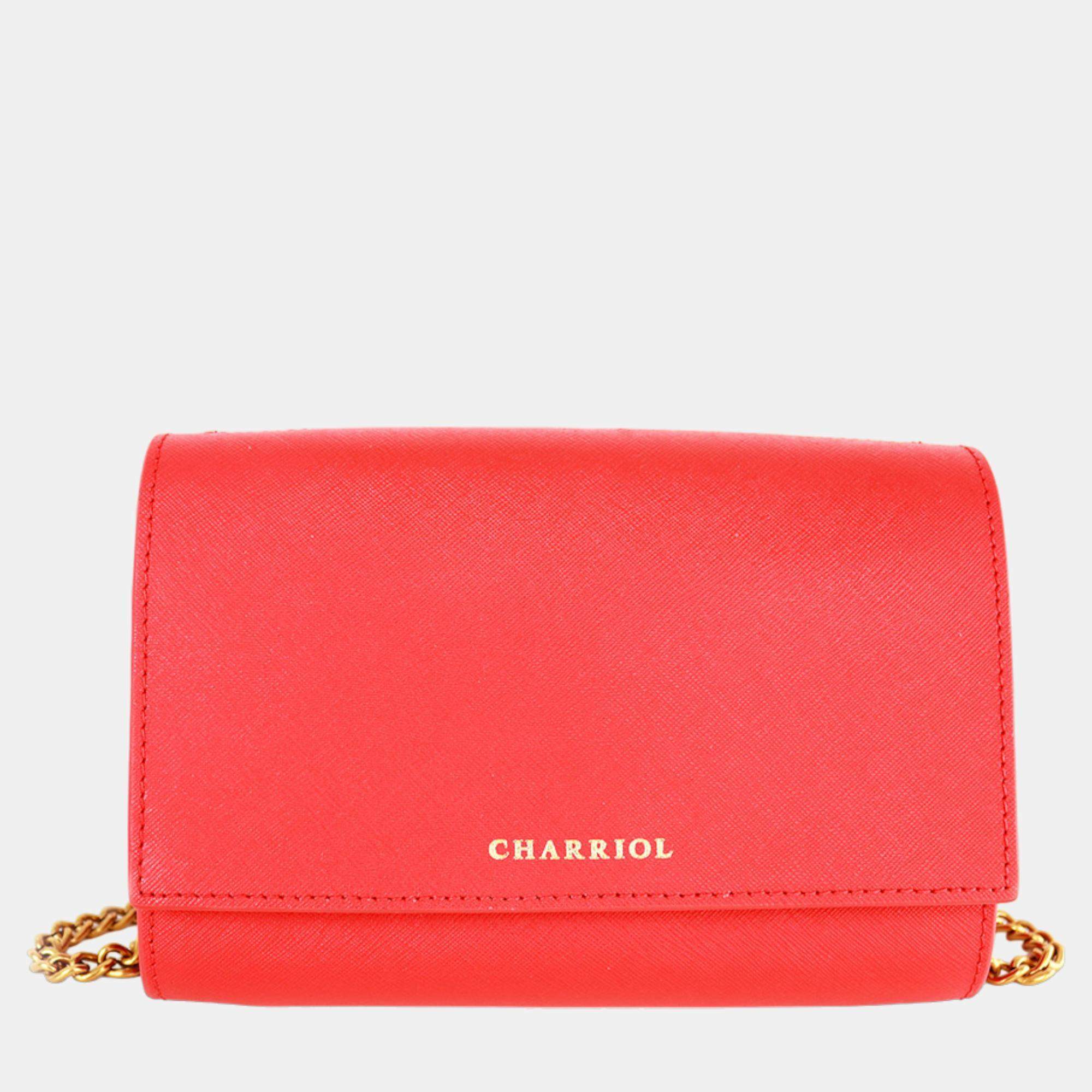 Charriol Red Leather Chameleon Crossbody