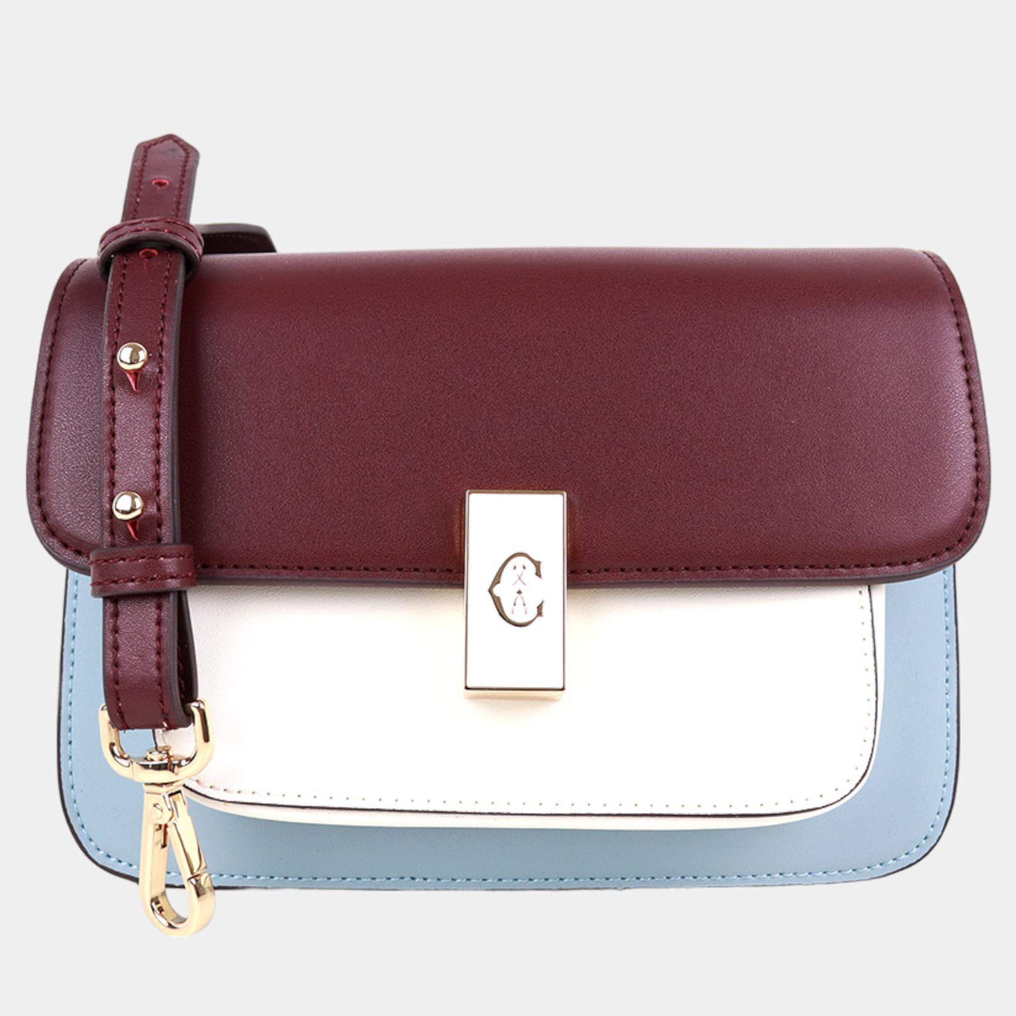 Pre Owned Charriol Blue/Cream/Bordeaux Leather LE REVE Crossbody