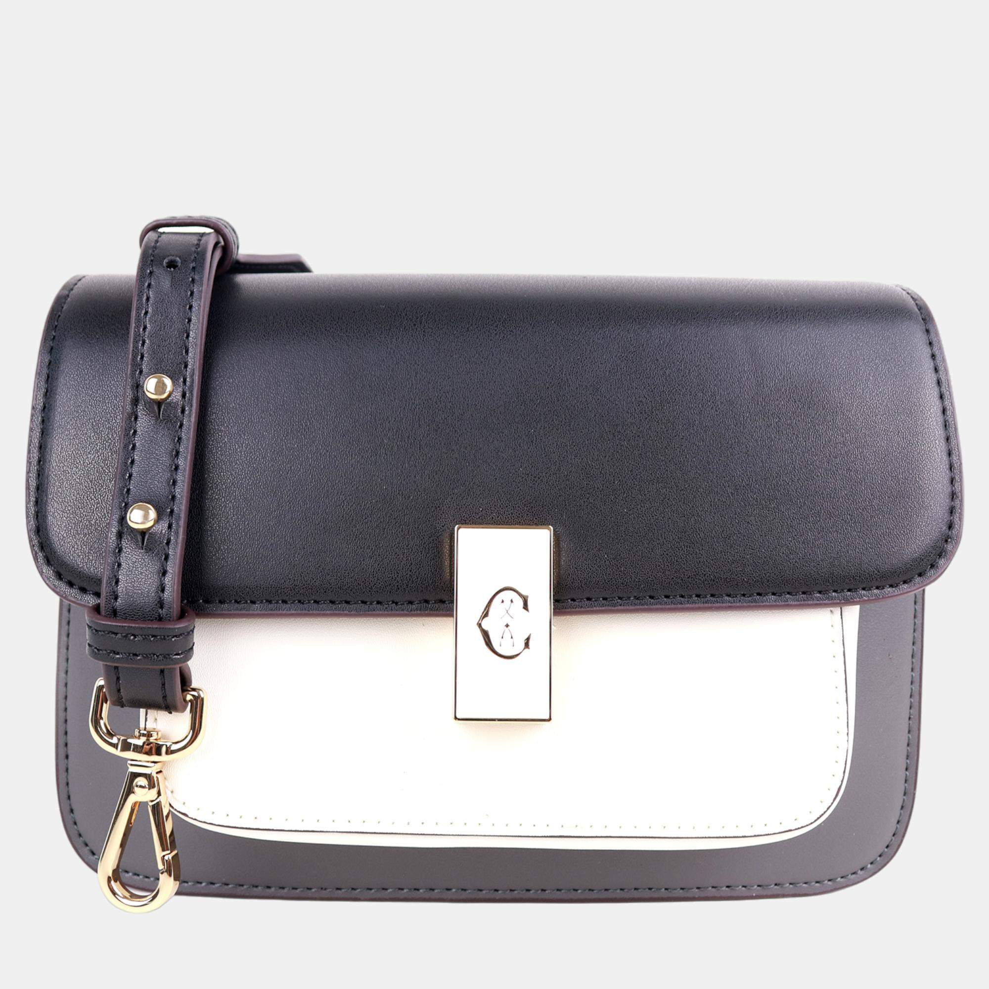 Pre Owned Charriol Black/Grey Leather LE REVE Crossbody