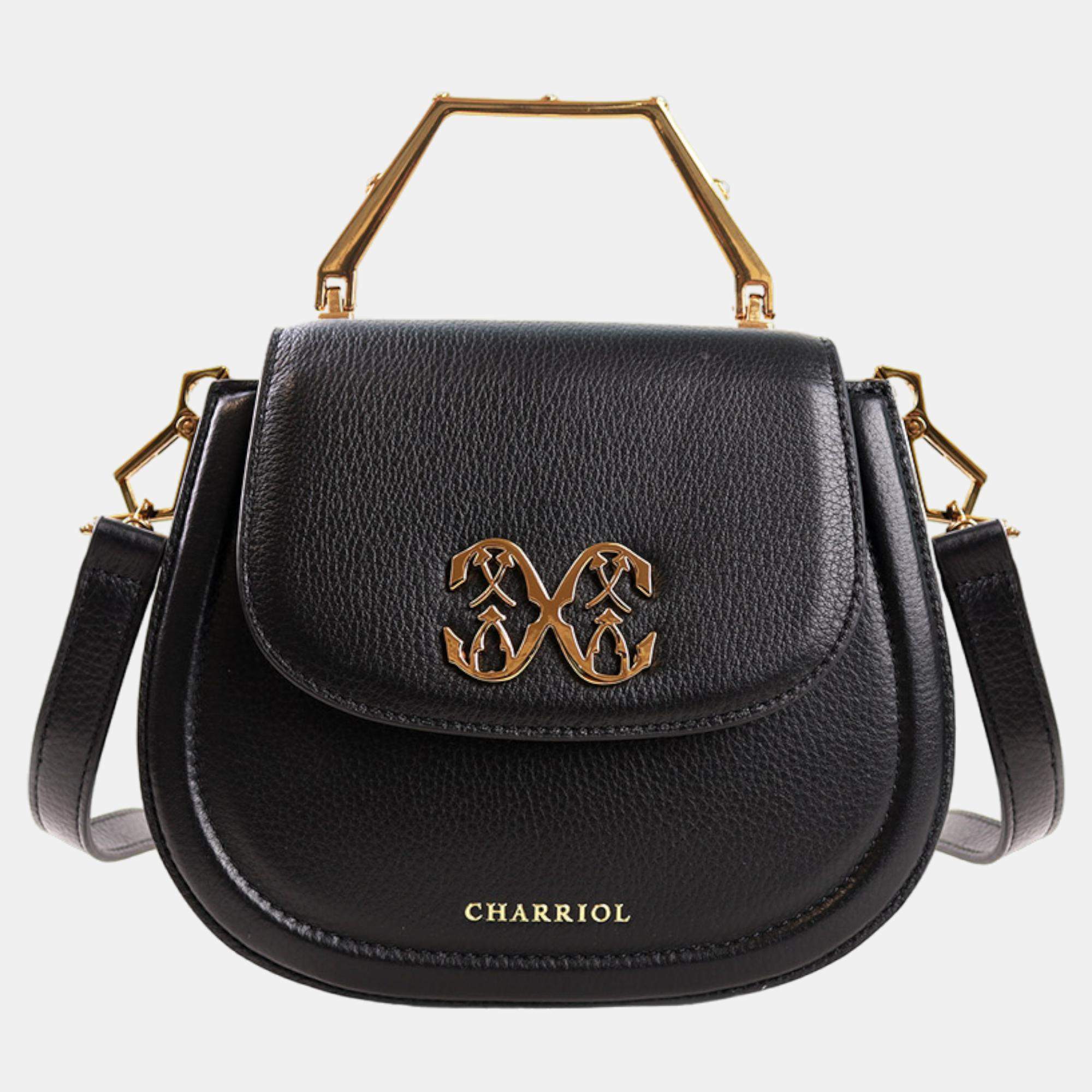 Pre Owned Charriol Black Leather MARIE OLGA Handbag