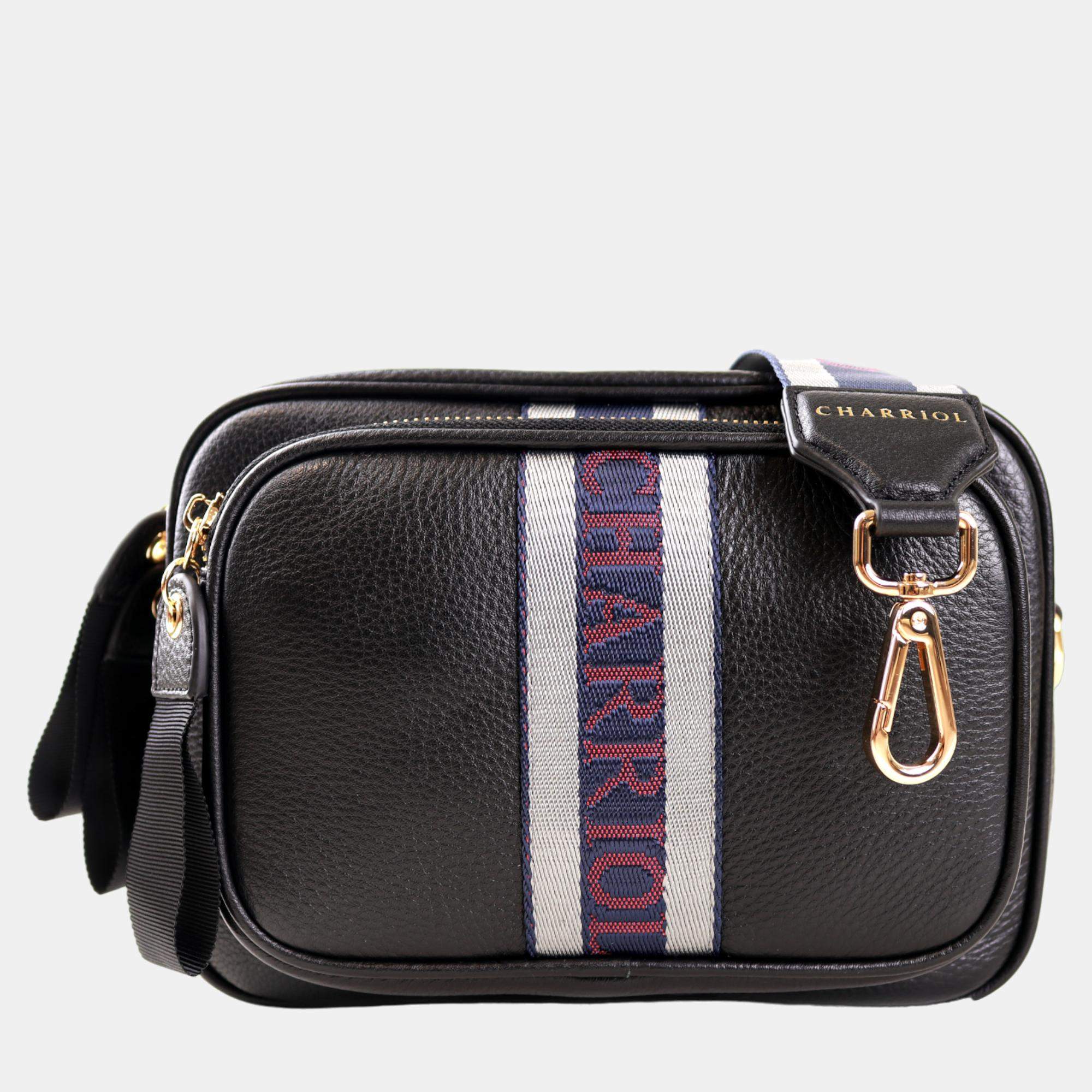 Pre Owned Charriol Black Leather Deauville Crossbody