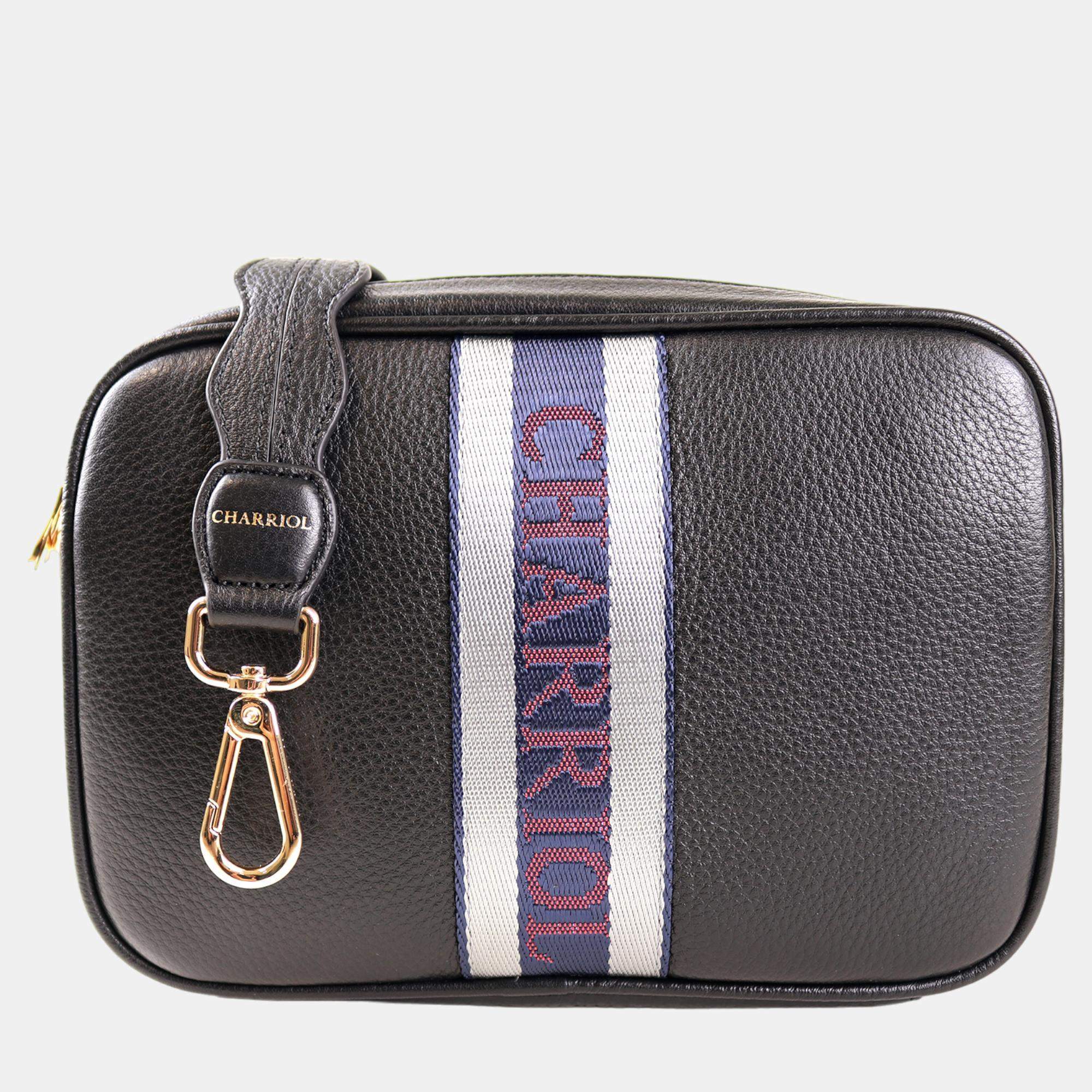 Pre Owned Charriol Black  Leather Deauville Crossbody