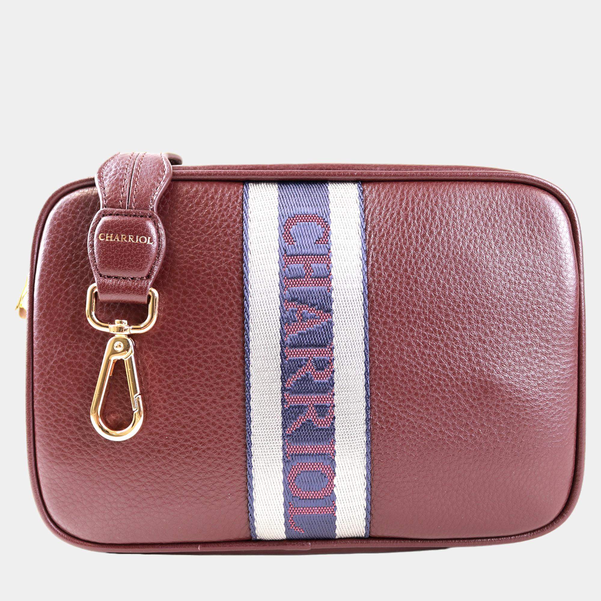 Charriol Bordeaux Leather Deauville Crossbody