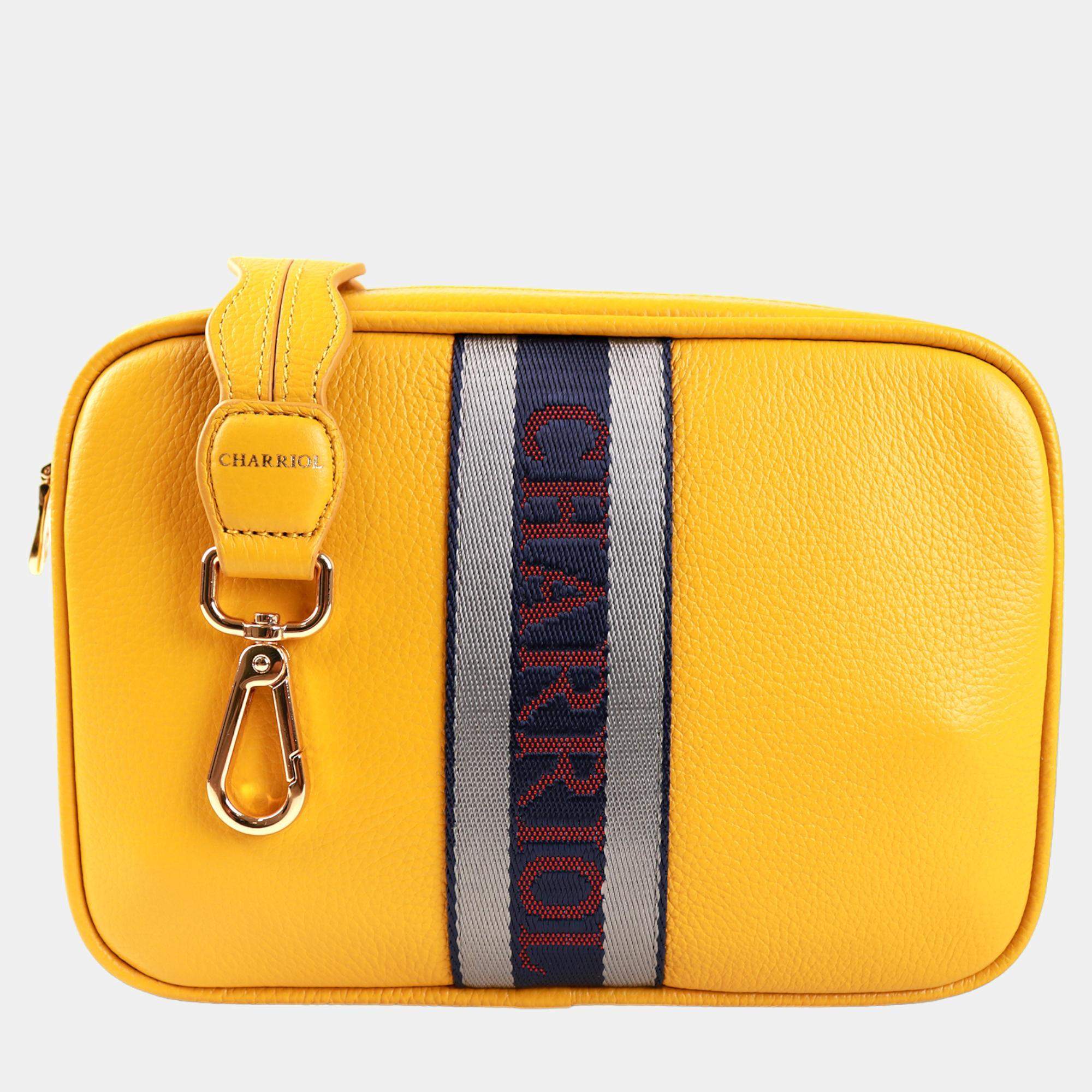 مملوكة مسبقًا Charriol Yellow Leather Deauville Crossbody