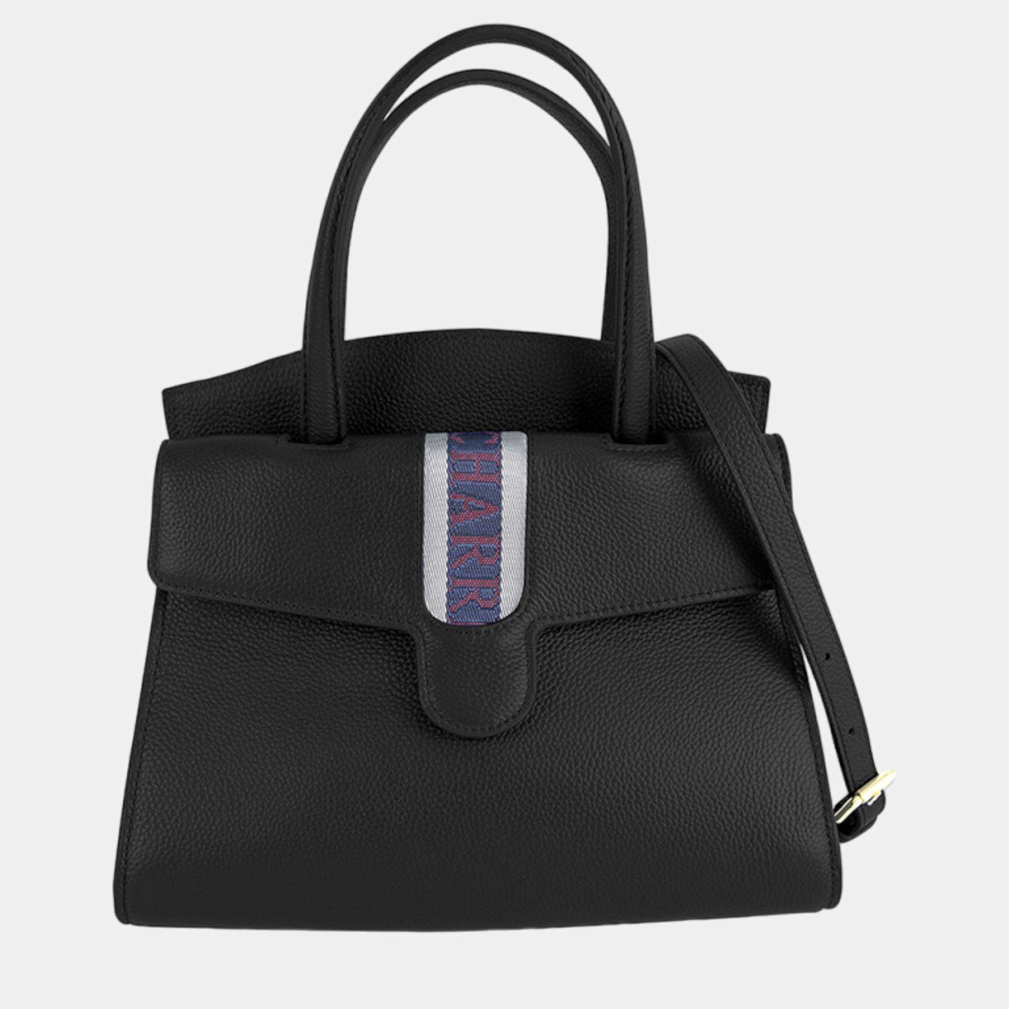 مملوكة مسبقًا Charriol Black  Leather Deauville Handbag