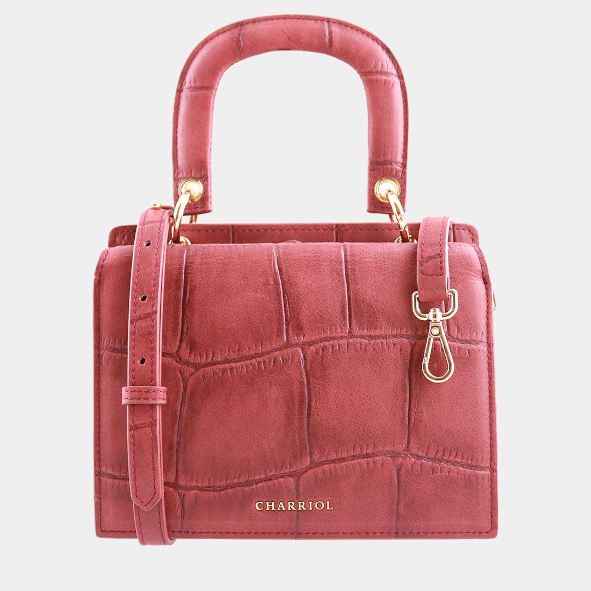 Pre Owned Charriol Bordeaux Leather Passion Handbag