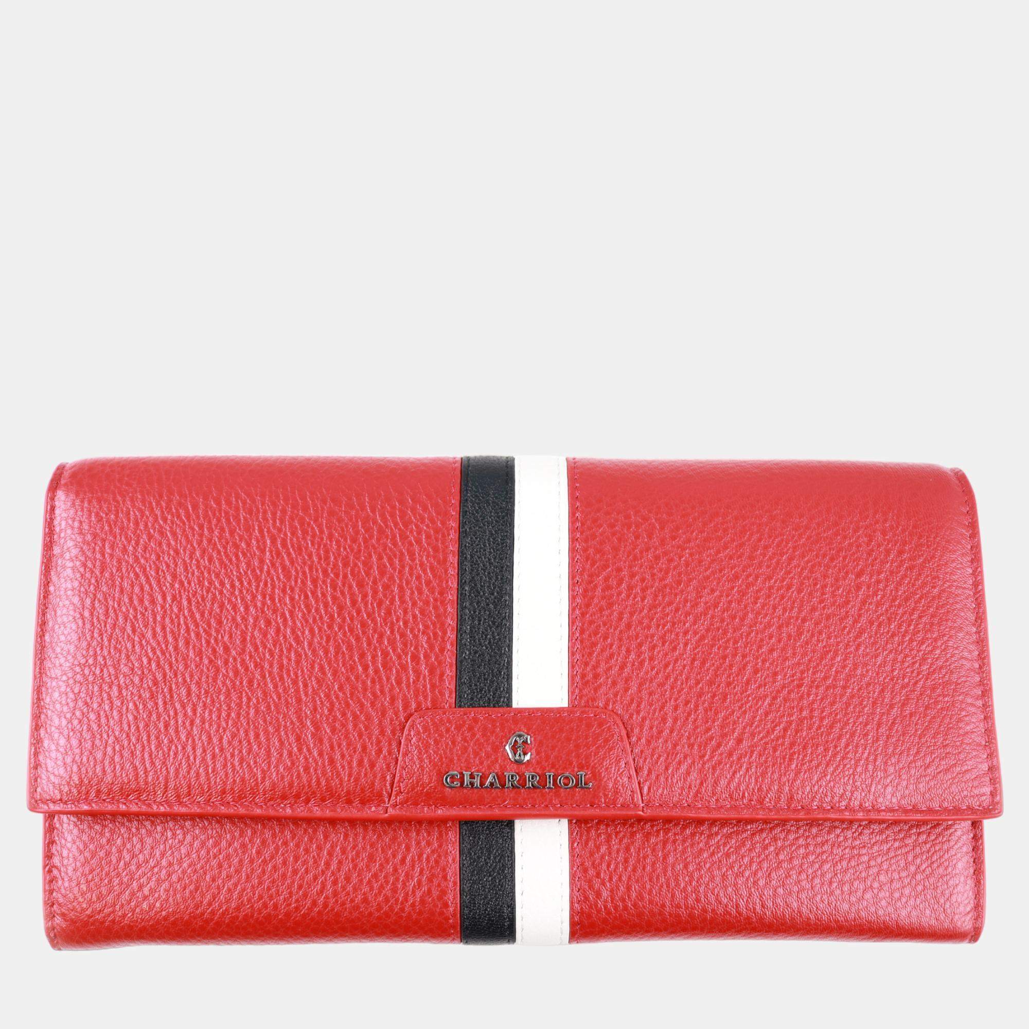 Charriol Red Leather Conic Wallet