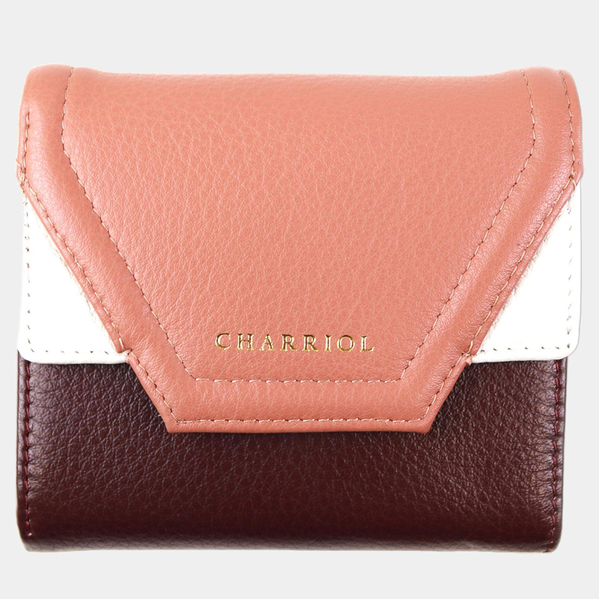 Charriol Wine/Cream Leather Forever Wallet