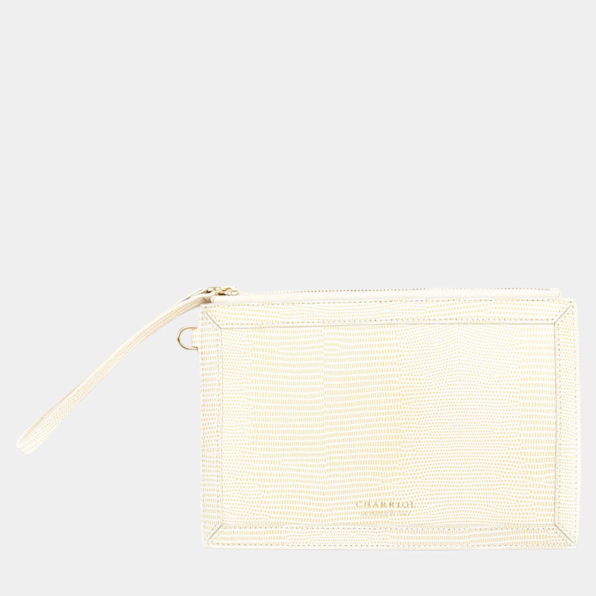 Charriol Beige Leather Chameleon Pouches