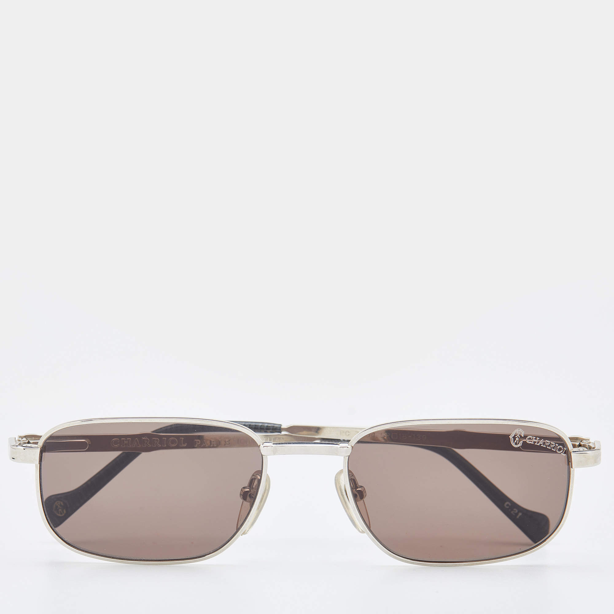 Pre Owned Charriol Silver/Grey PC 7004 Rectangle Sunglasses