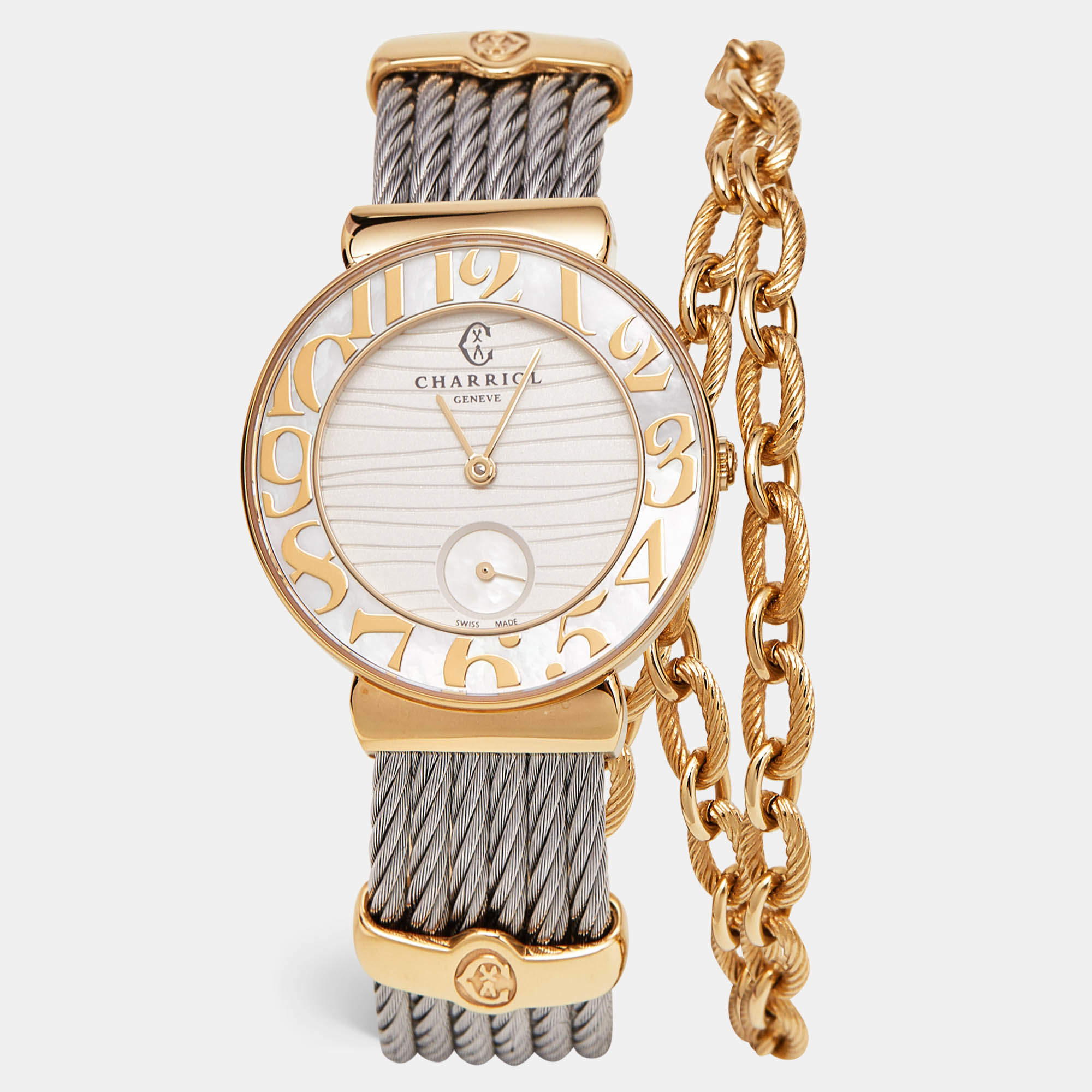 Charriol Mother Of Pearl Two-Tone Stainless Steel ST-Tropez ST30.3 Women's Wristwatch 30 mm