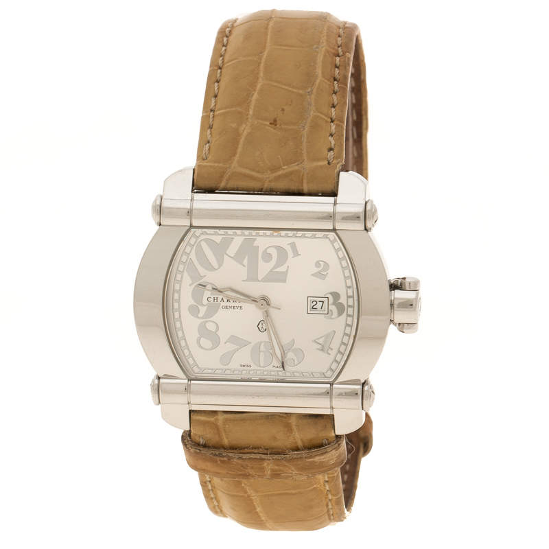 Pre Owned Charriol Silver Stainless Steel Actor Women's Wristwatch 35 mm