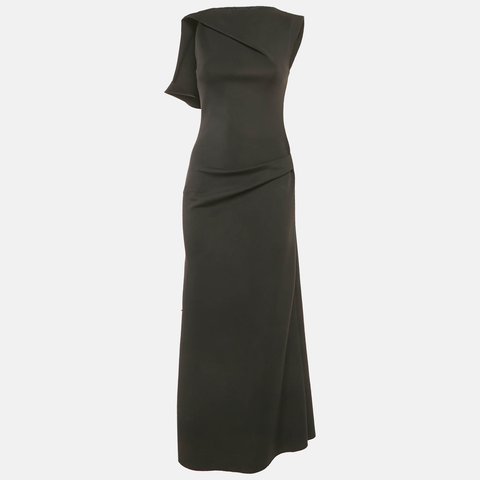 Pre Owned Chats By C.Dam Black Jersey Sleeveless Maxi Dress S