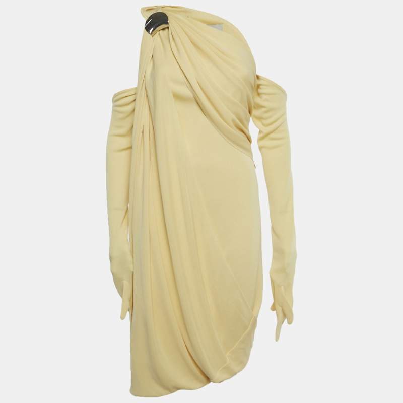 Pre Owned فستان شاتس باي سي.دام أصفر بكتف واحدة قماش جيرسي صغير (سمول)