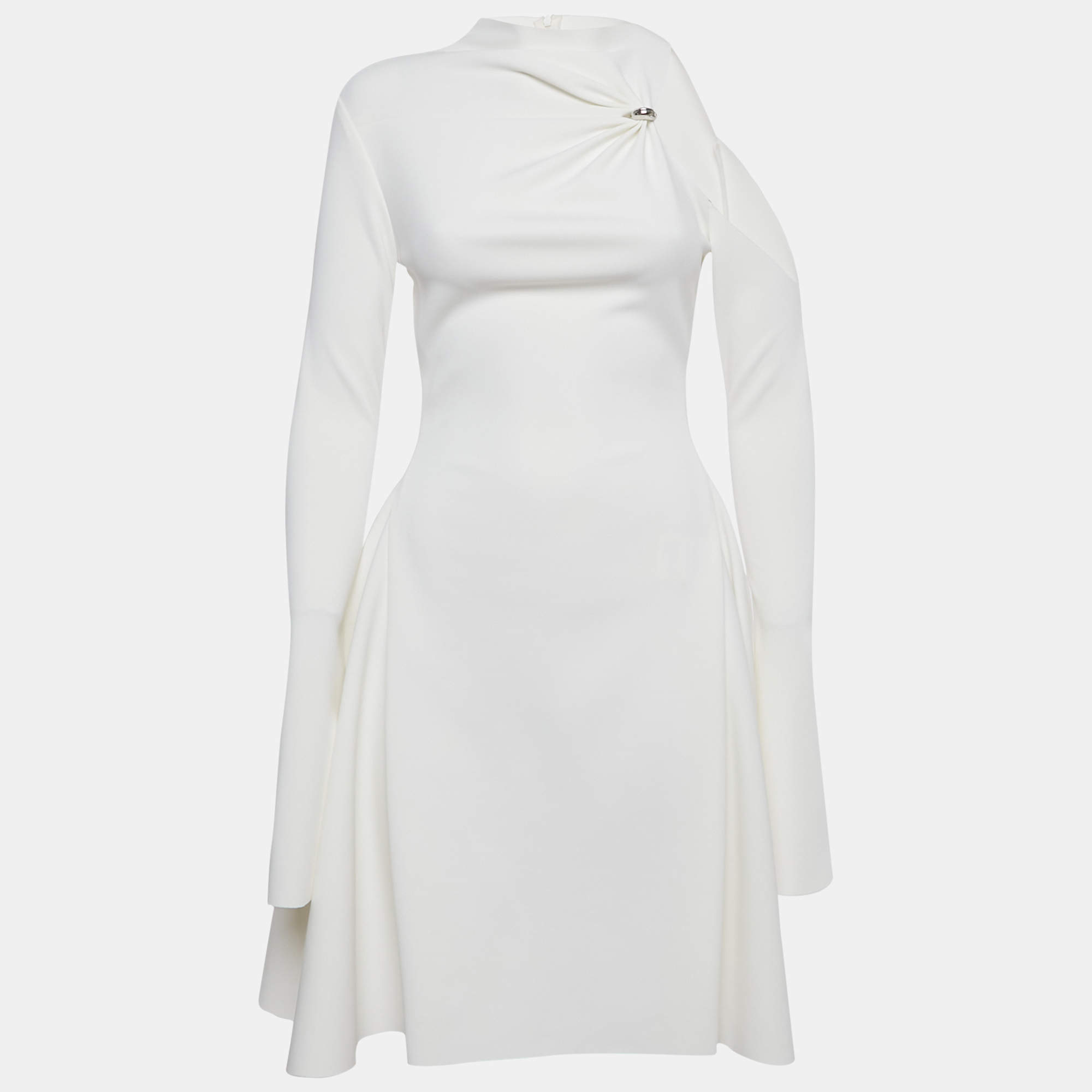 Pre Owned فستان وشورت شاتس باي سي.دام أبيض قماش جيرسي ومجموعة تنورة بقصة مكشوفة صغير (سمول)