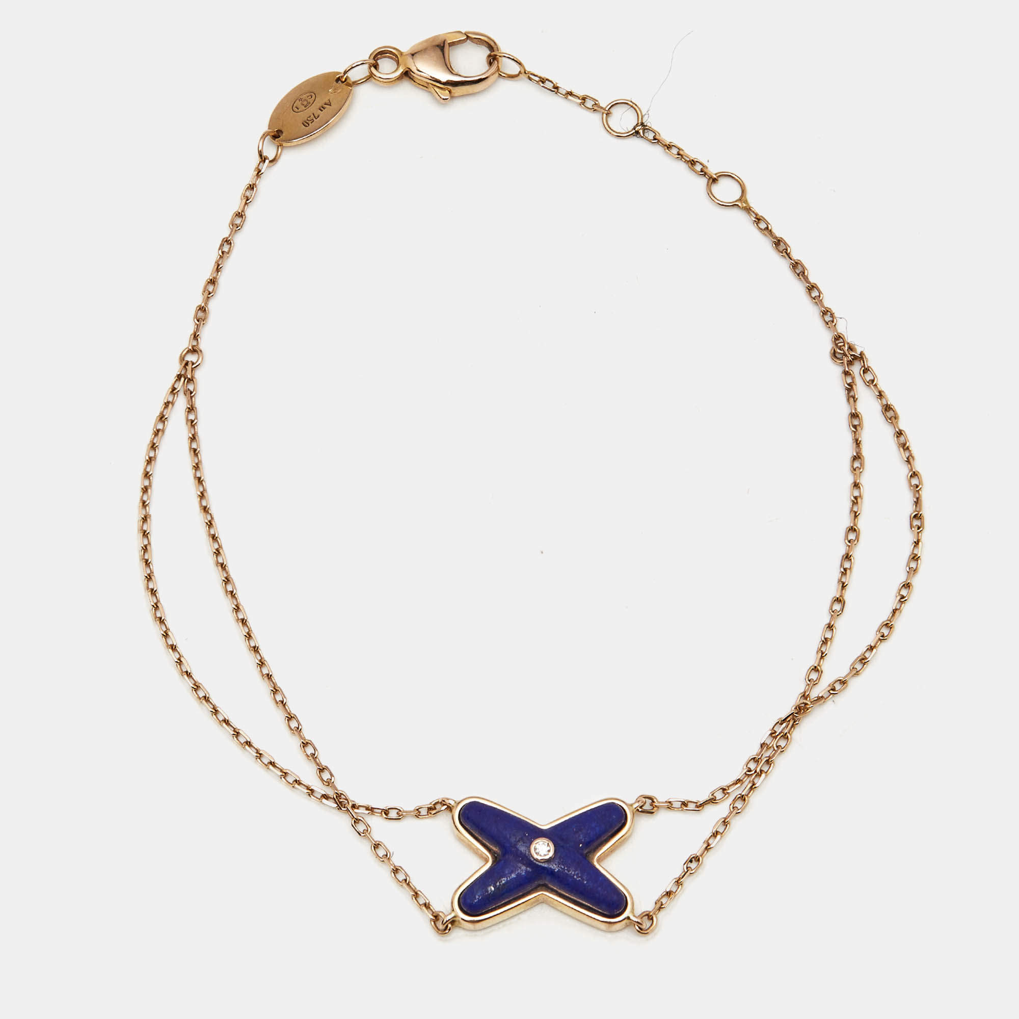 Pre Owned Chaumet Jeux de Liens Lapis Lazuli Diamond 18k Rose Gold Bracelet