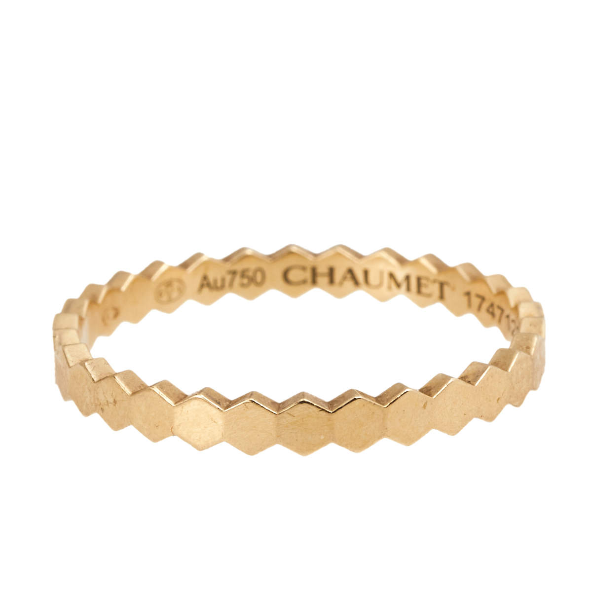 Chaumet Bee My Love 18K Yellow Gold Band Ring Size 57