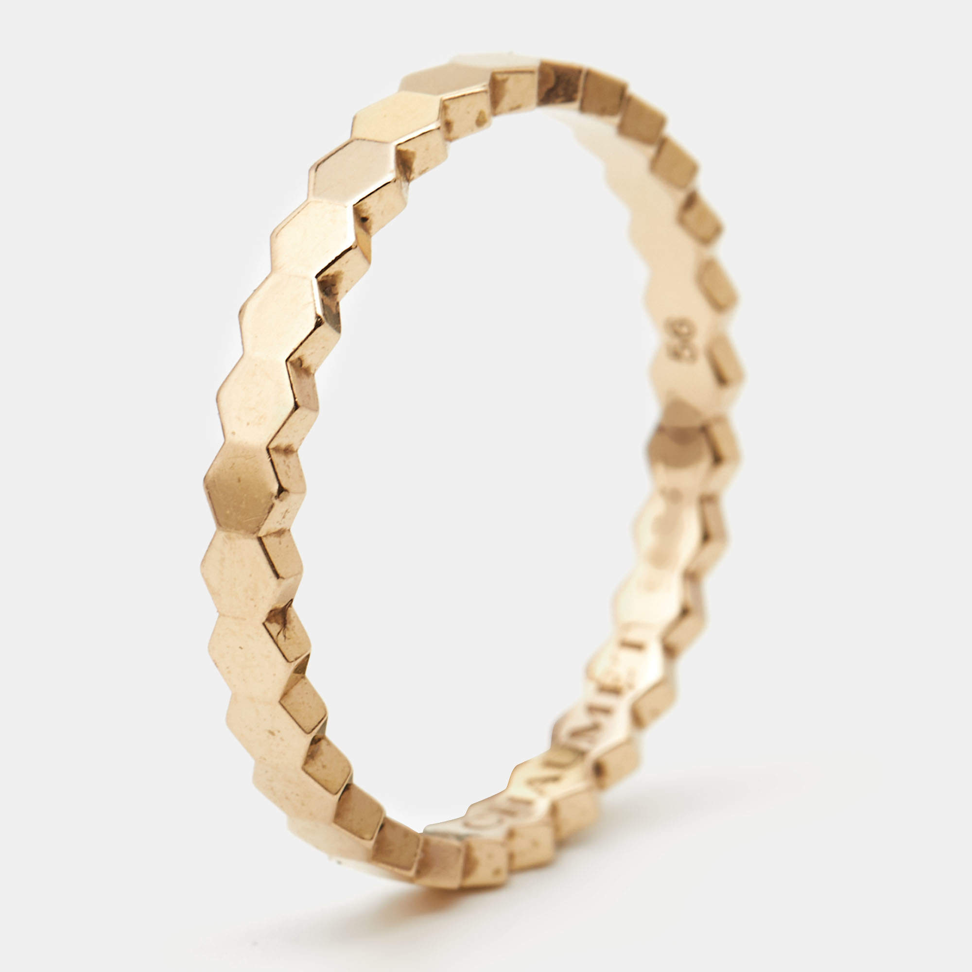 Chaumet Bee My Love 18k Rose Gold Band Ring Size 56