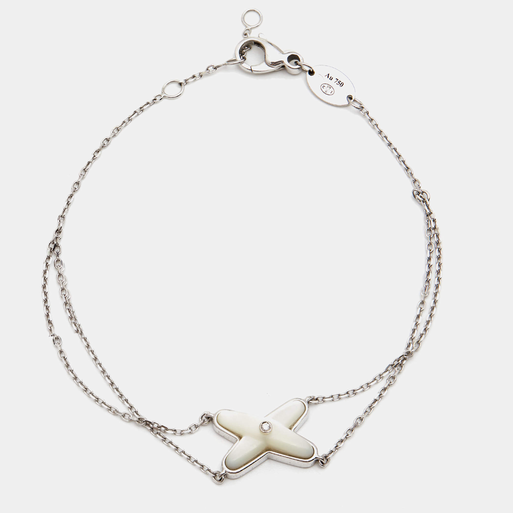 Chaumet Jeux de Liens Mother of Pearl Diamond 18k White Gold Bracelet