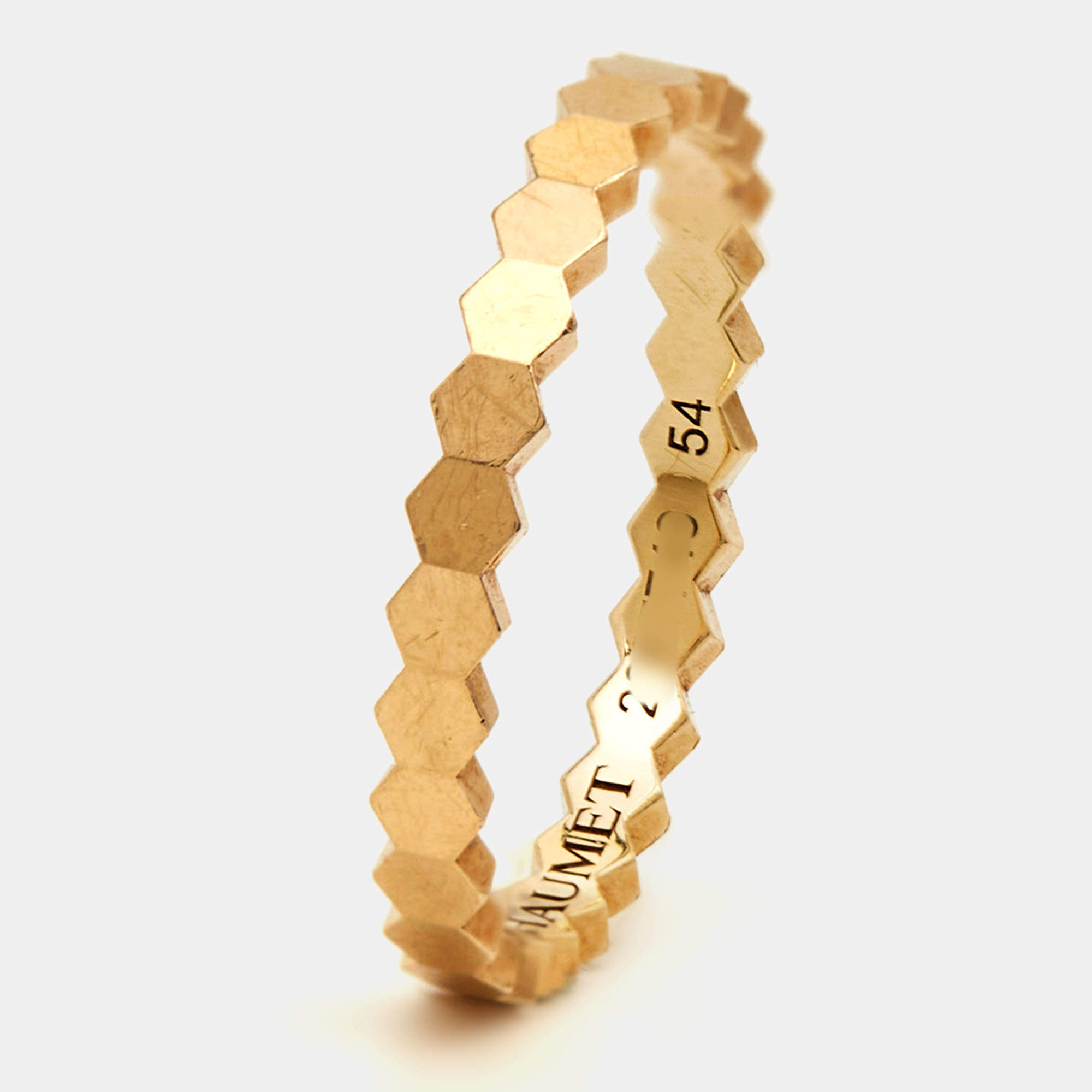 Chaumet Bee My Love 18k Yellow Gold Band Ring Size 54