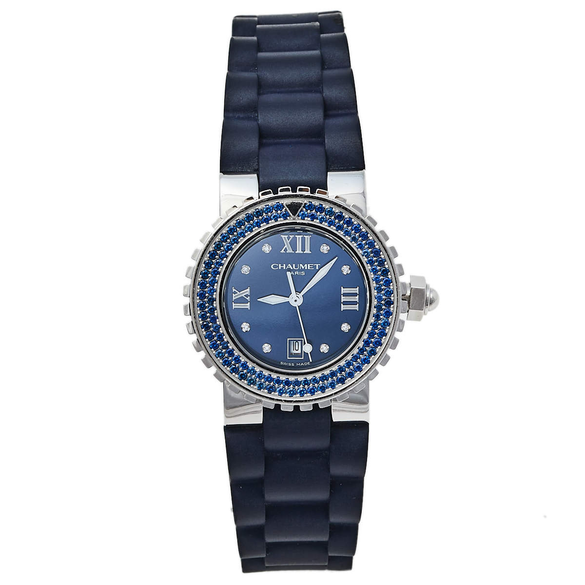 Chaumet Blue Stainless Steel Class One Quartz Women's Wristwatch 33 mm