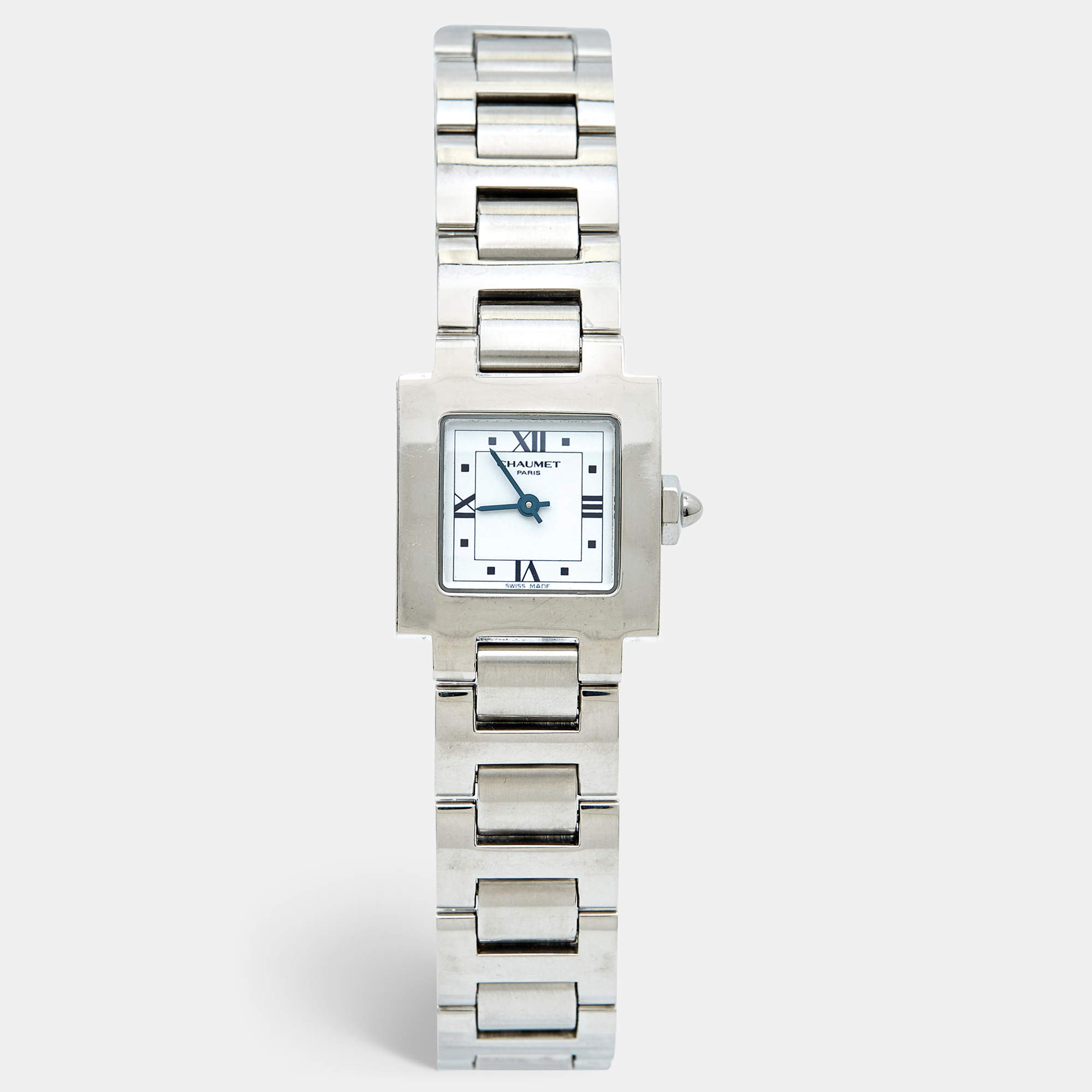 Pre Owned Chaumet White Stainless Steel Women's Wristwatch 21 mm