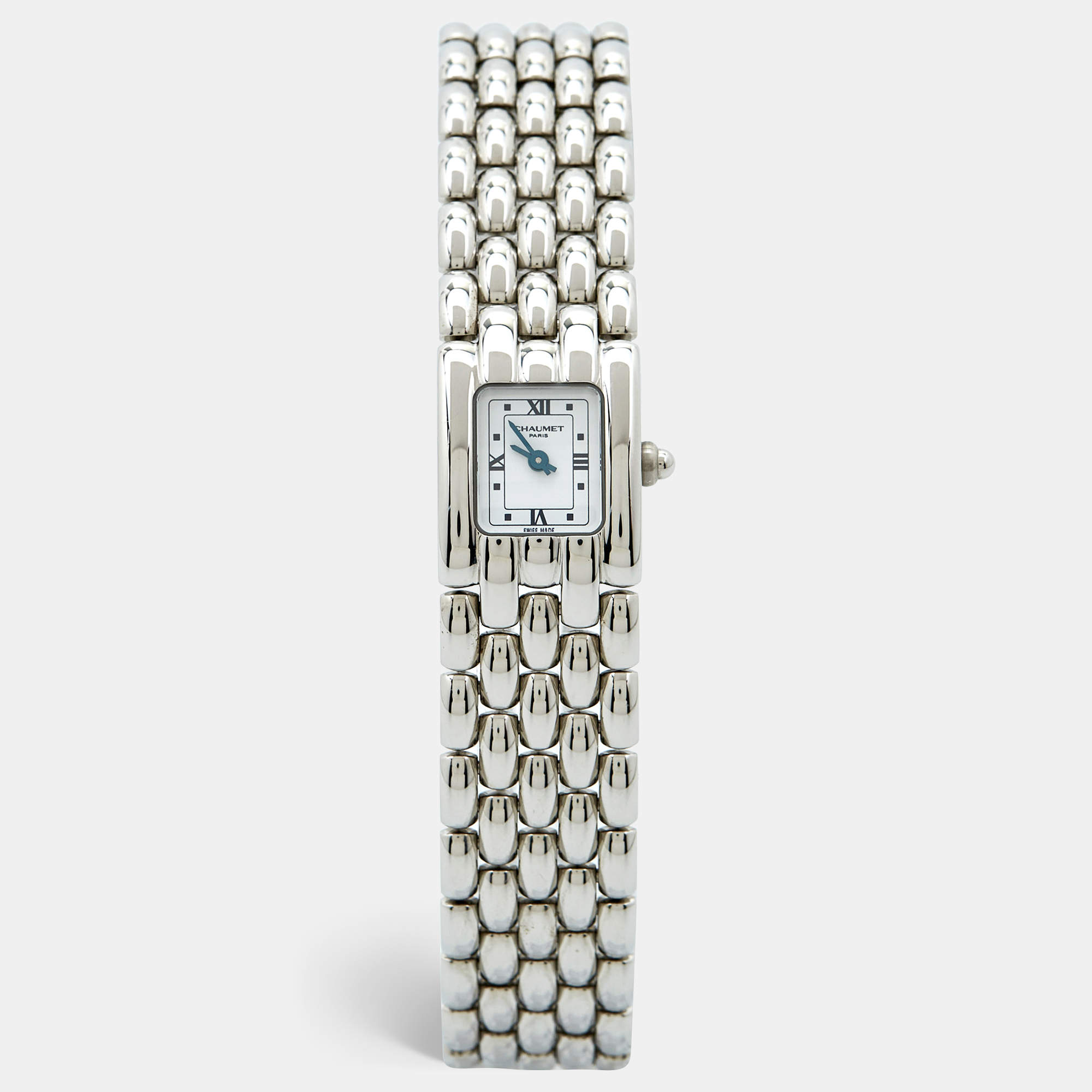 Pre Owned Chaumet White Stainless Steel Khesis 99340-040 Women's Wristwatch 17 mm