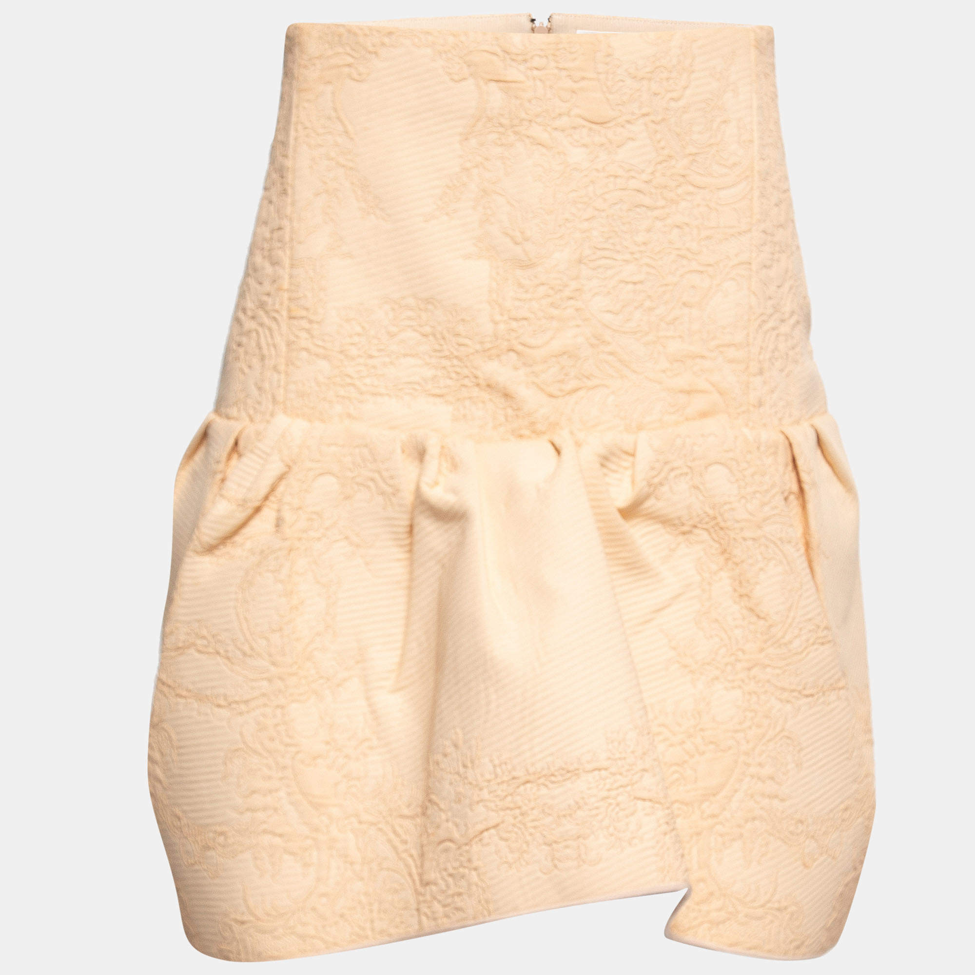Chloe Pansy Pink Jacquard Peplum Mini Skirt M