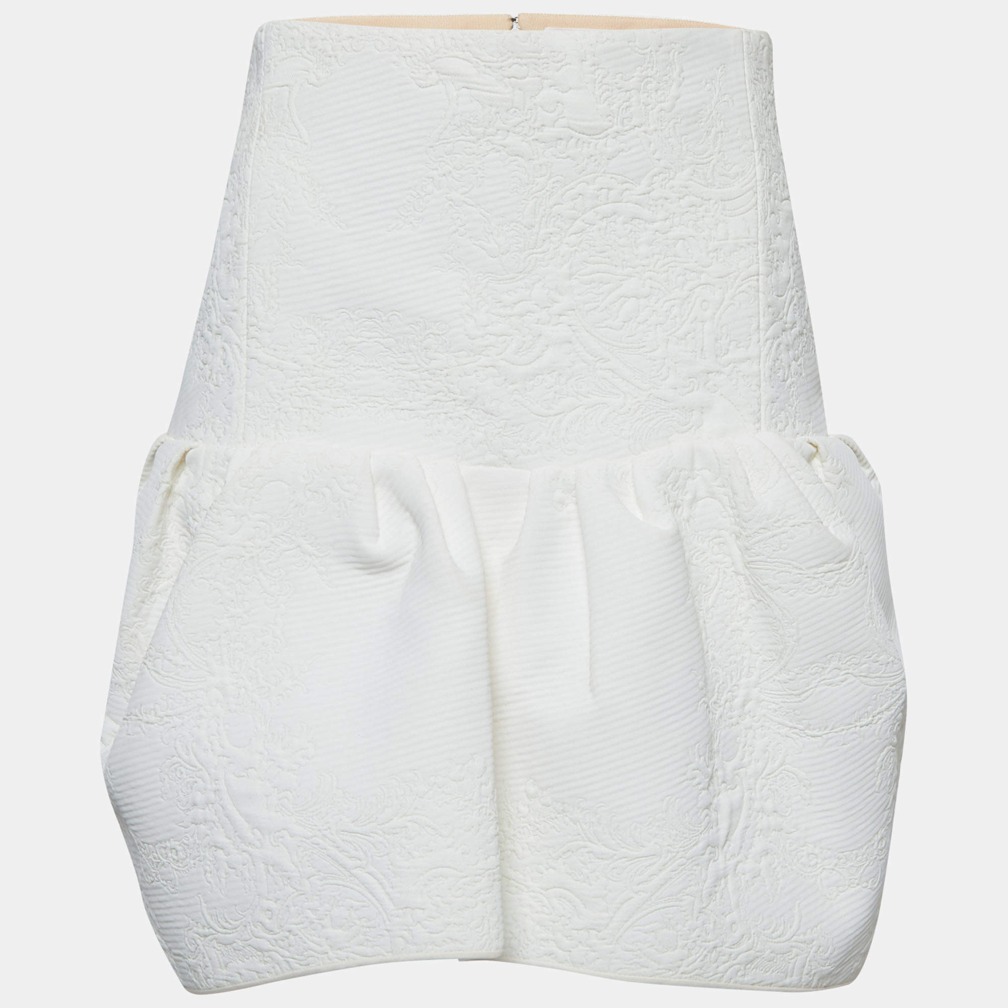 Chloe Iconic Milk Jacquard Gathered Mini Skirt M