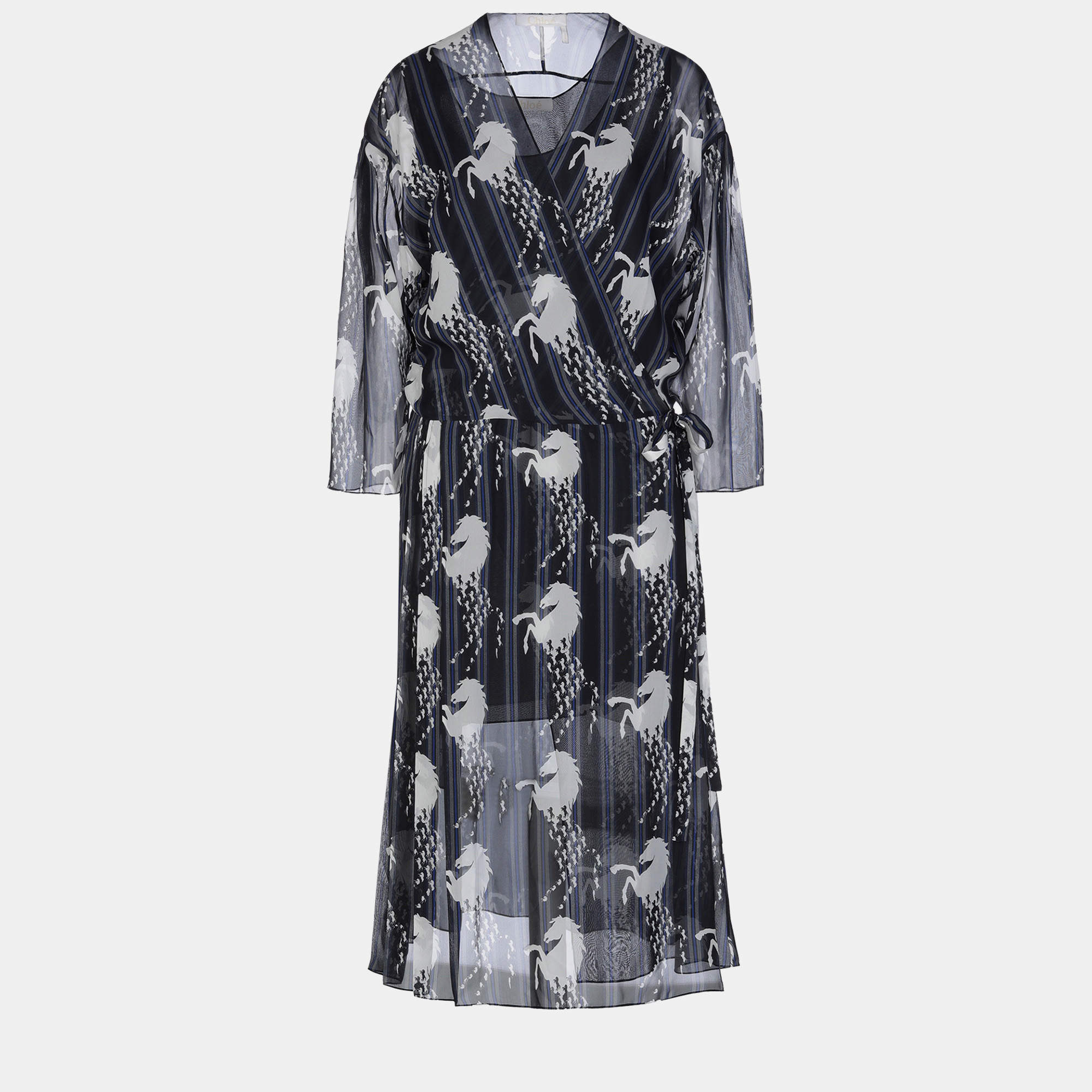 Pre Owned Chloe Silk Midi Dress 42