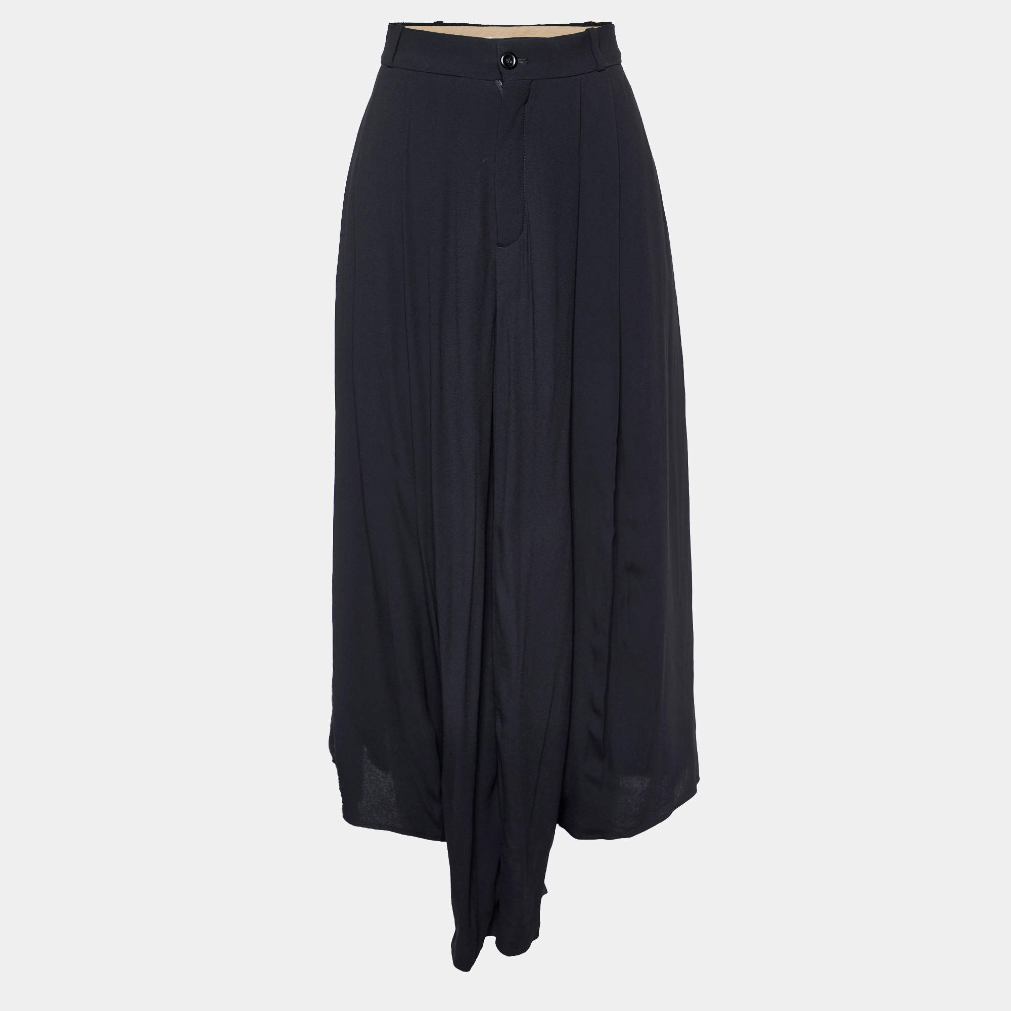 Chloe Black Crepe Flared Trousers S