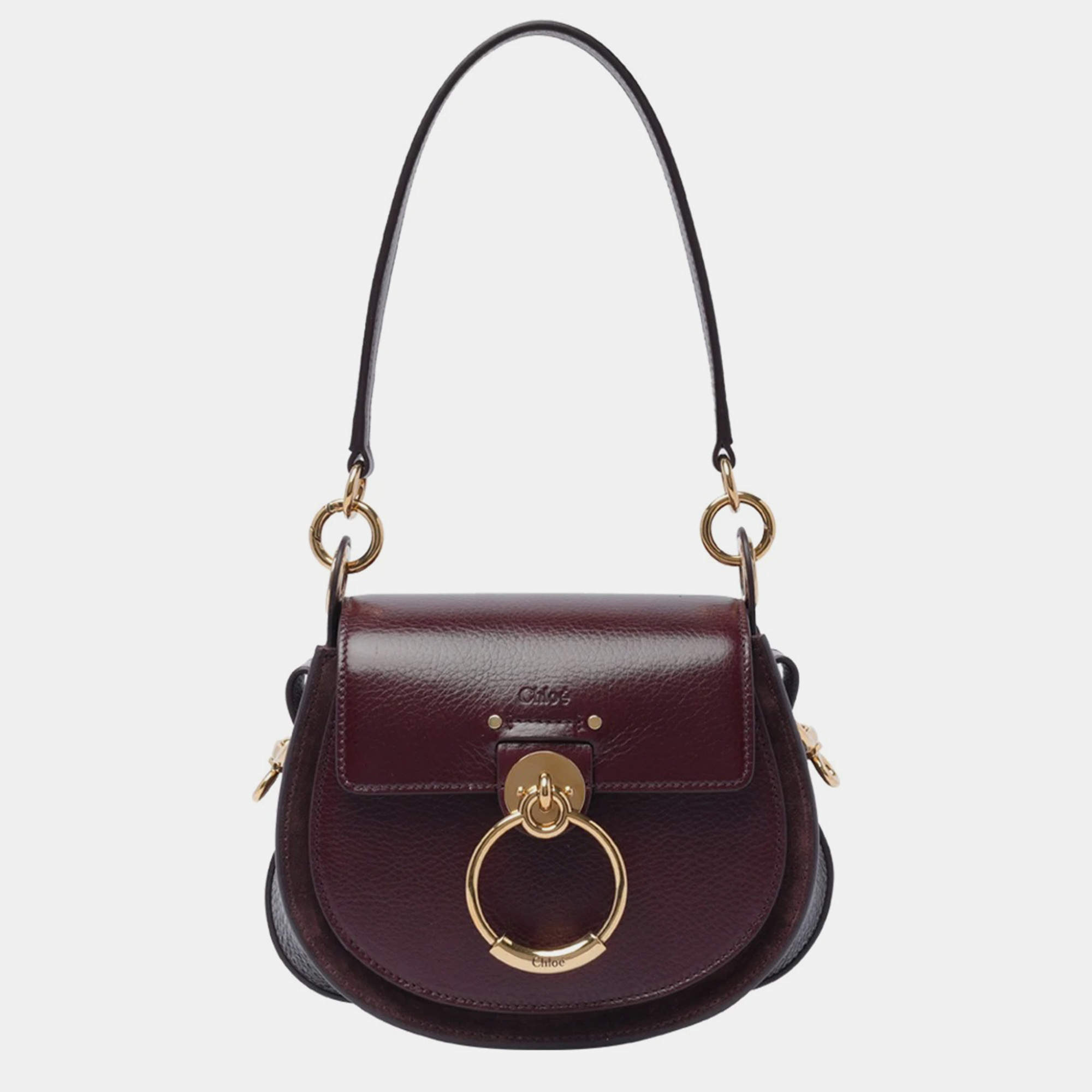 Chloe Purple Leather Small Tess Crossbody Bag