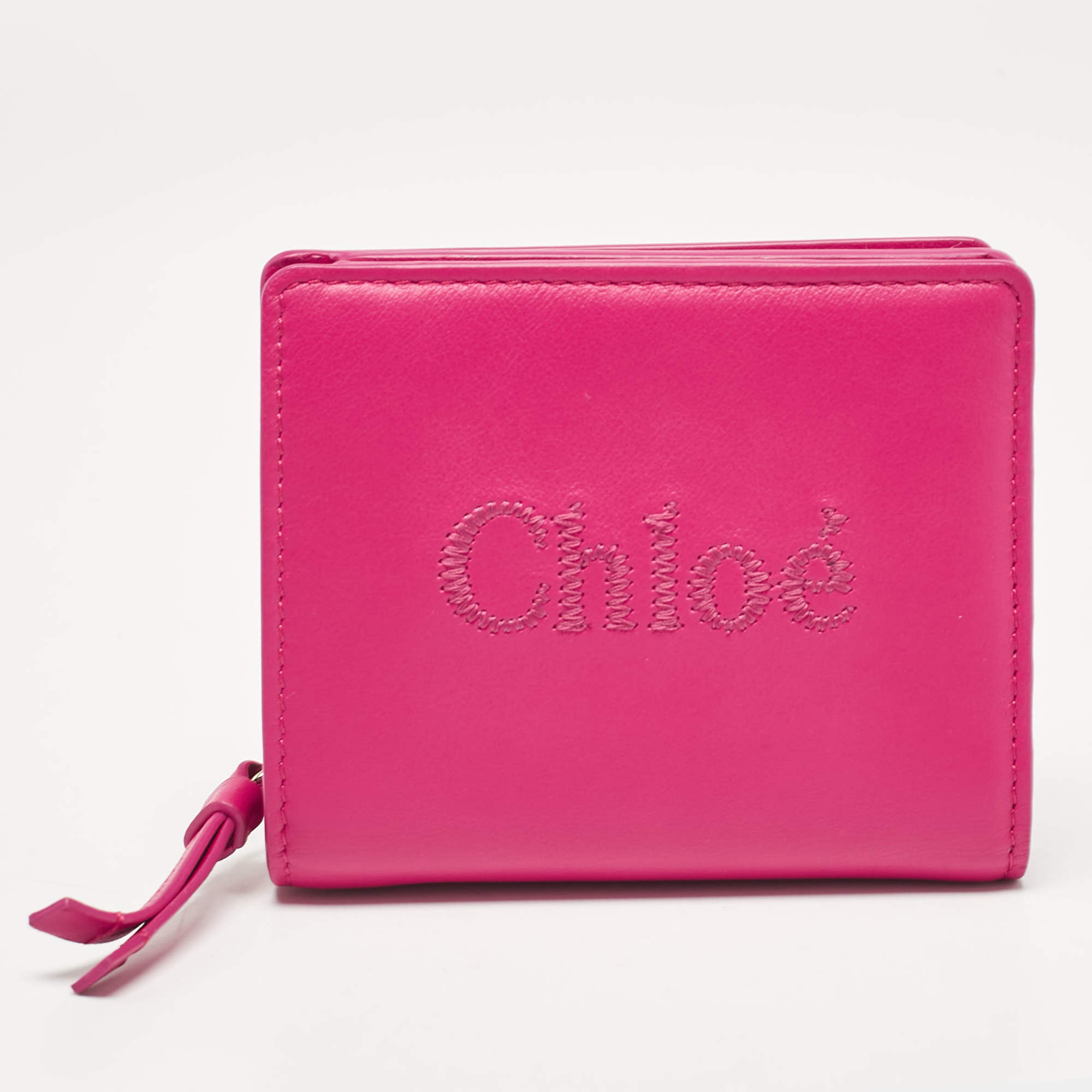 Chloé Fuchsia Leather Sense Compact Wallet