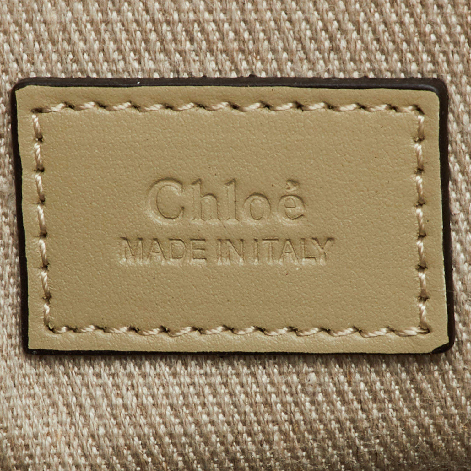Pre Owned Chloé Beige/Slate Green Canvas Medium Woody Ribbon Tote