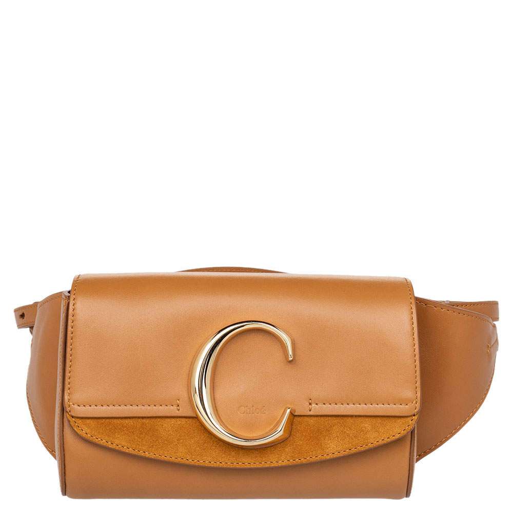 Chloe Tan Leather and Suede C Belt Bag