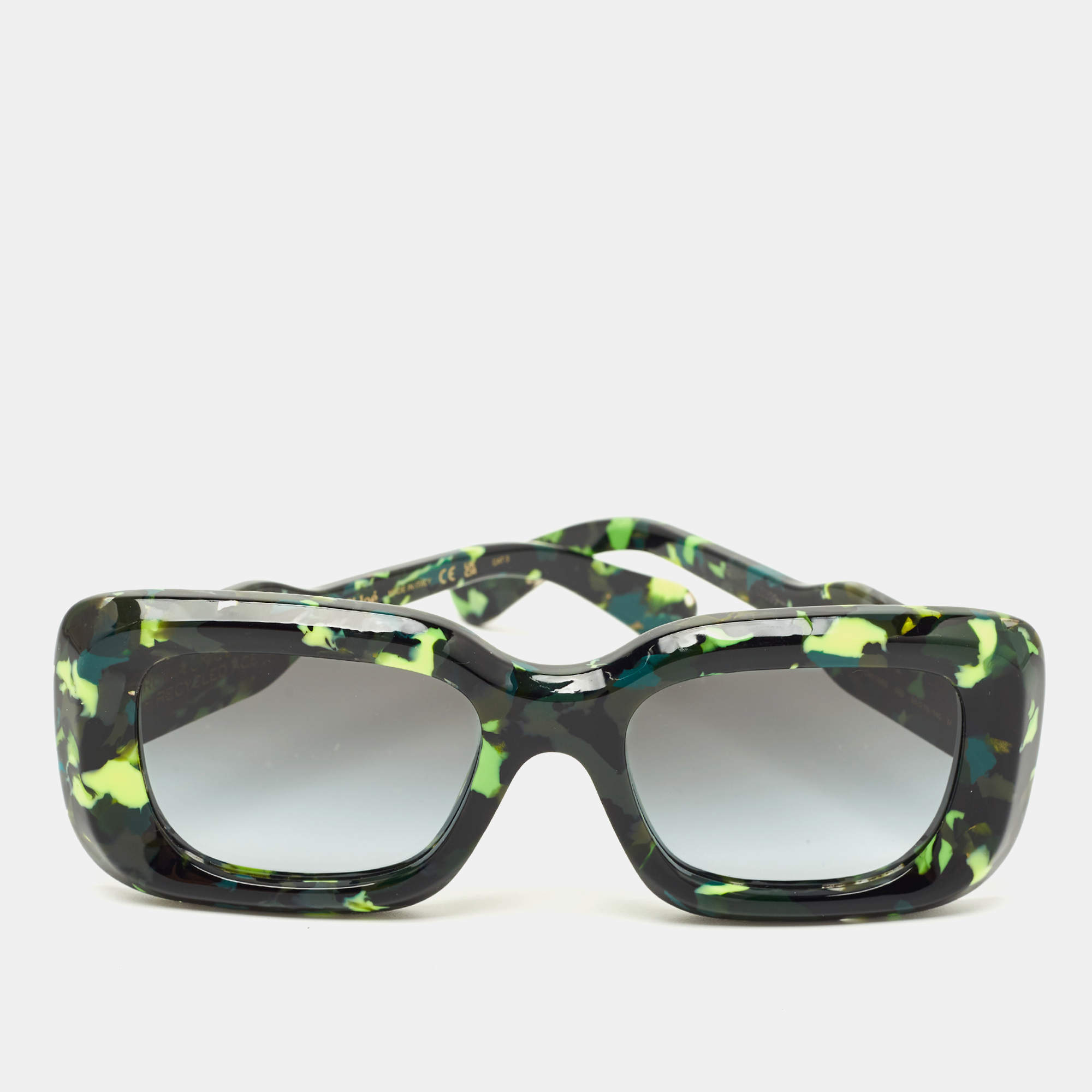 Pre Owned Chloé Green Gradient CH0188S Gayia Square Sunglasses