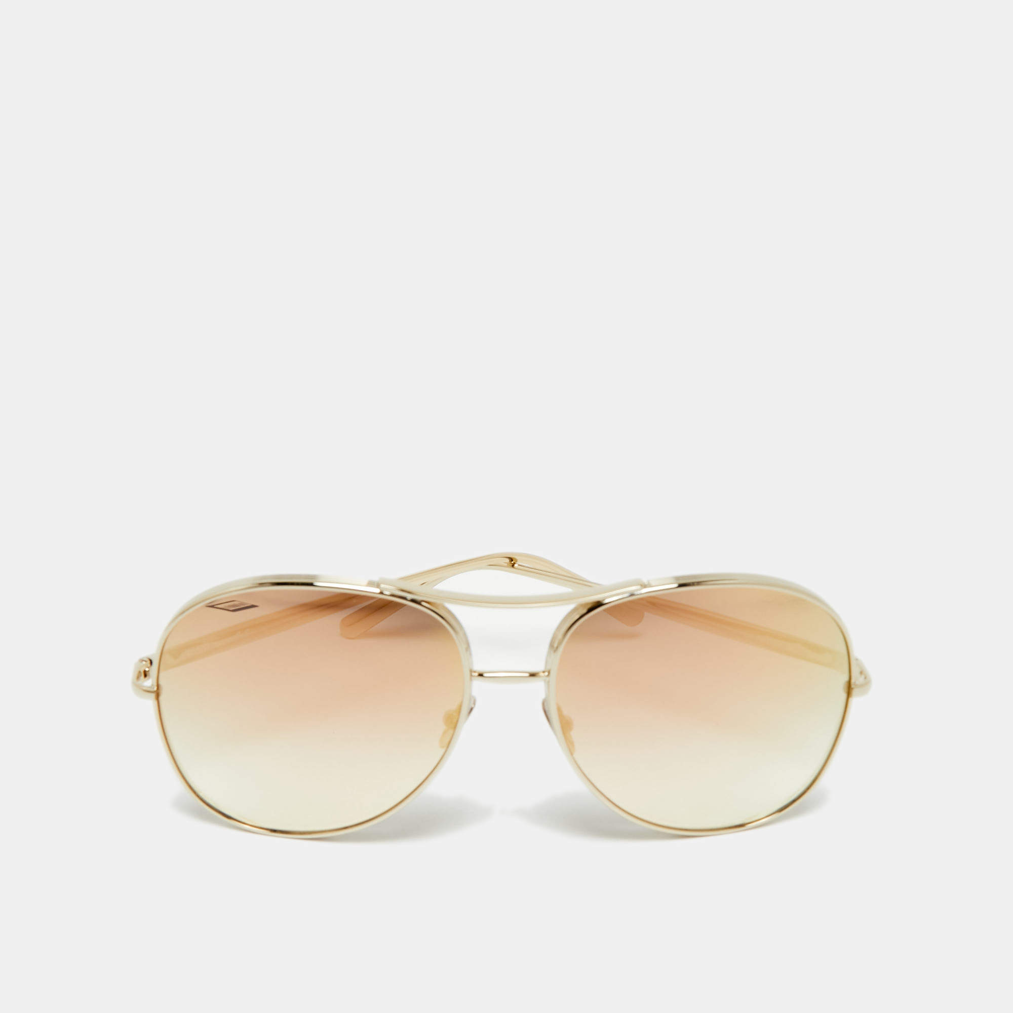 مملوكة مسبقًا Chloé Gold Gradient CE127S Aviator Sunglasses