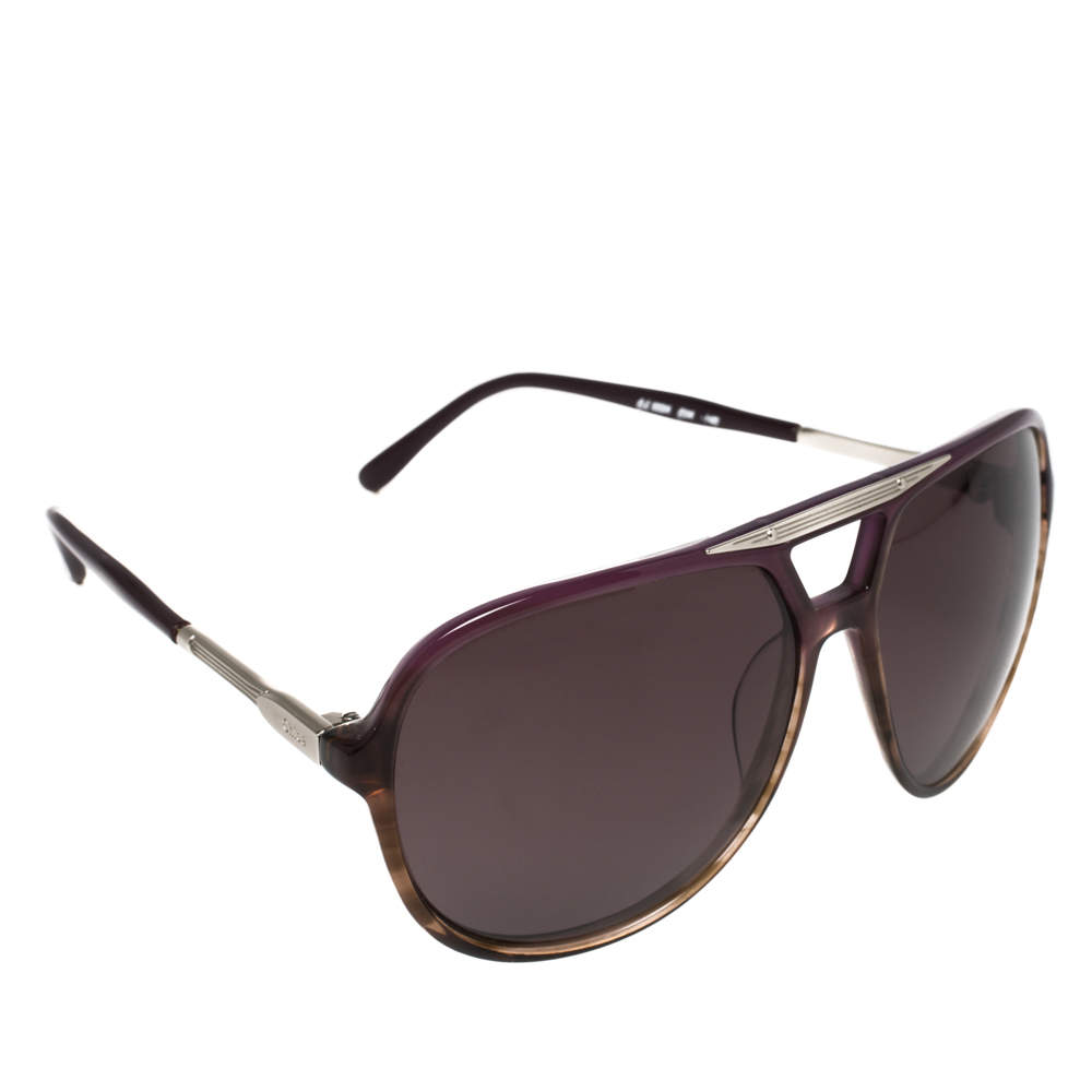 مملوكة مسبقًا Chloé Purple Havana/ Purple CL2224 Oversized Navigator Sunglasses