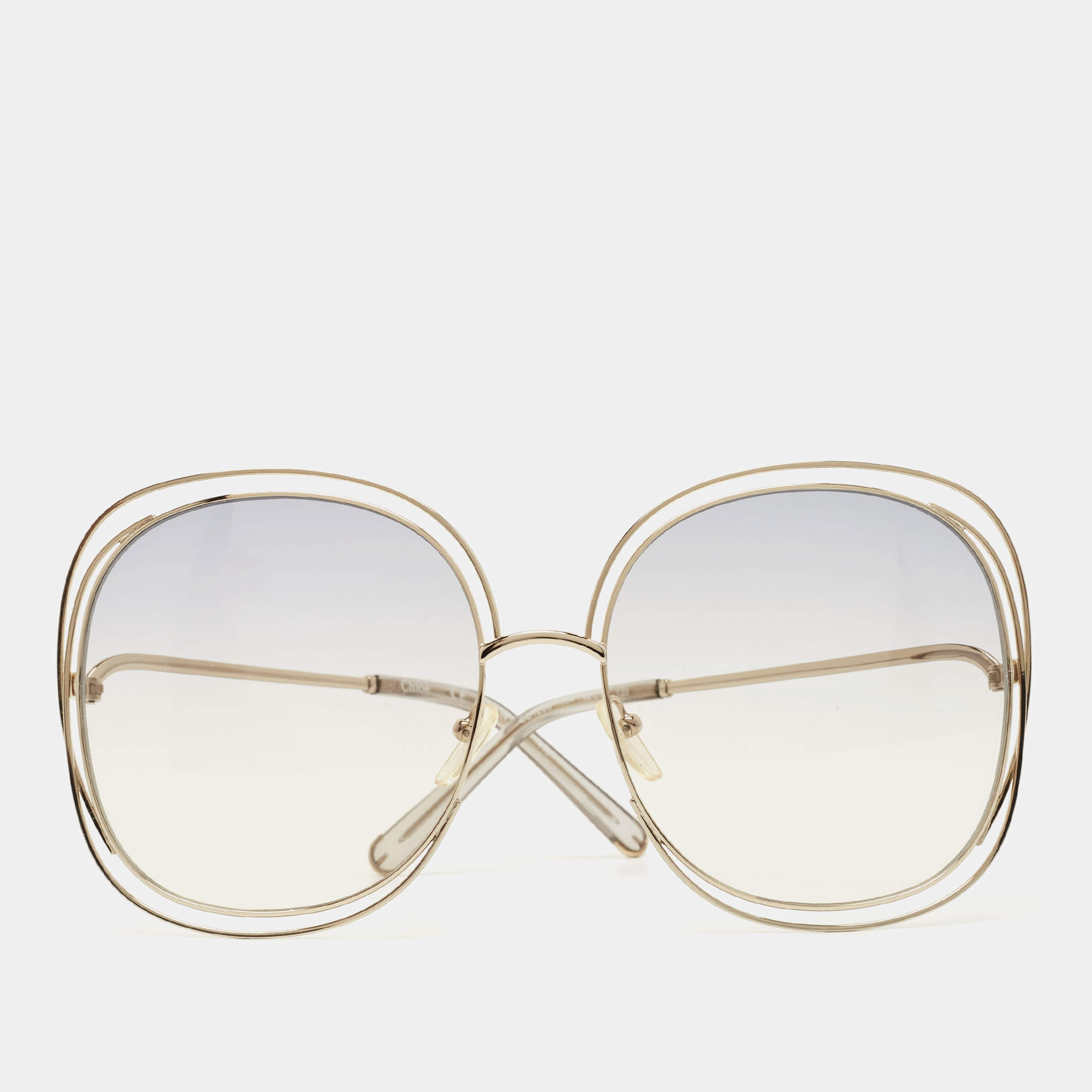 Chloe Gold Carlina Oversized Gradient Sunglasses