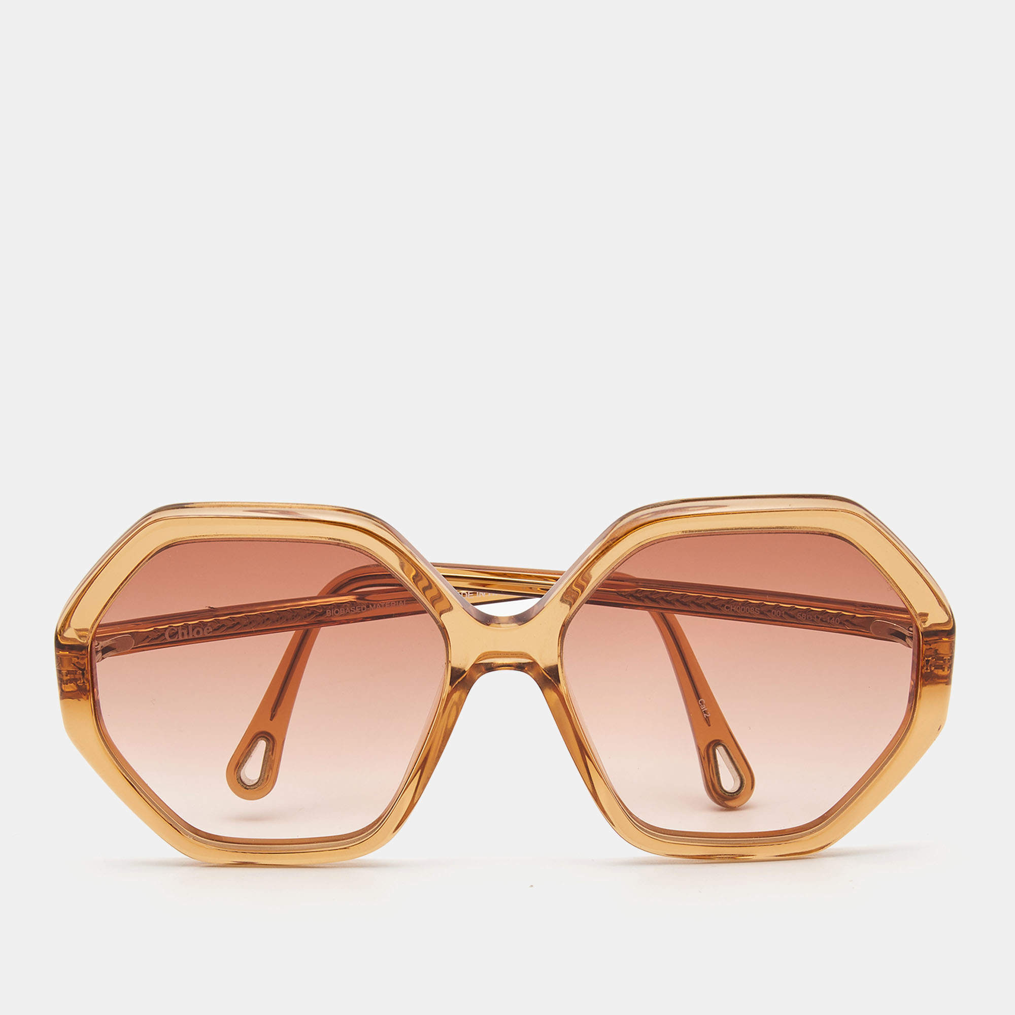 Chloe Orange/Pink Gradient CH0008S Esther Hexagonal Sunglasses