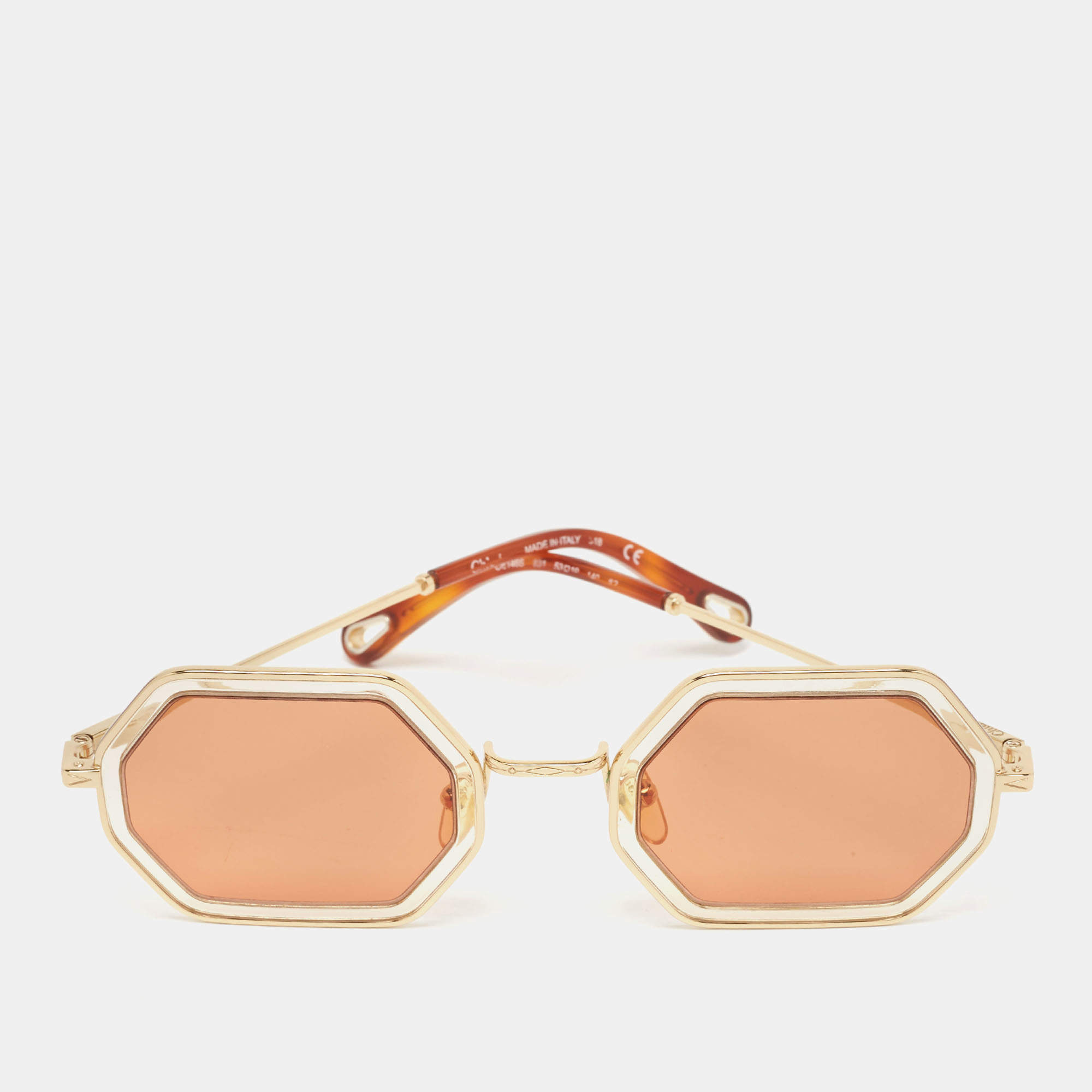 Chloe Gold/Brown CE146S Tally Geometric Sunglasses Chloe | The Luxury ...