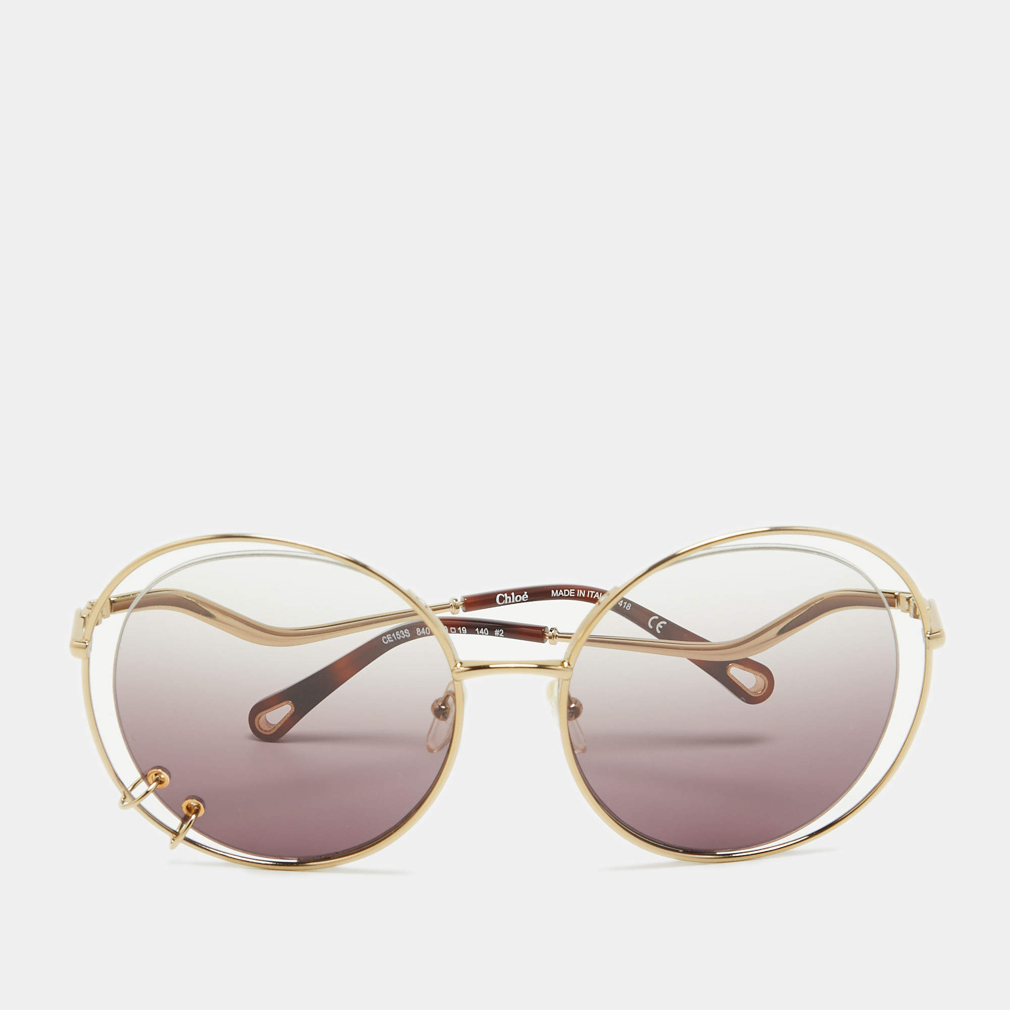 Chloe Brown/Gold Gradient CE153S Round Sunglasses