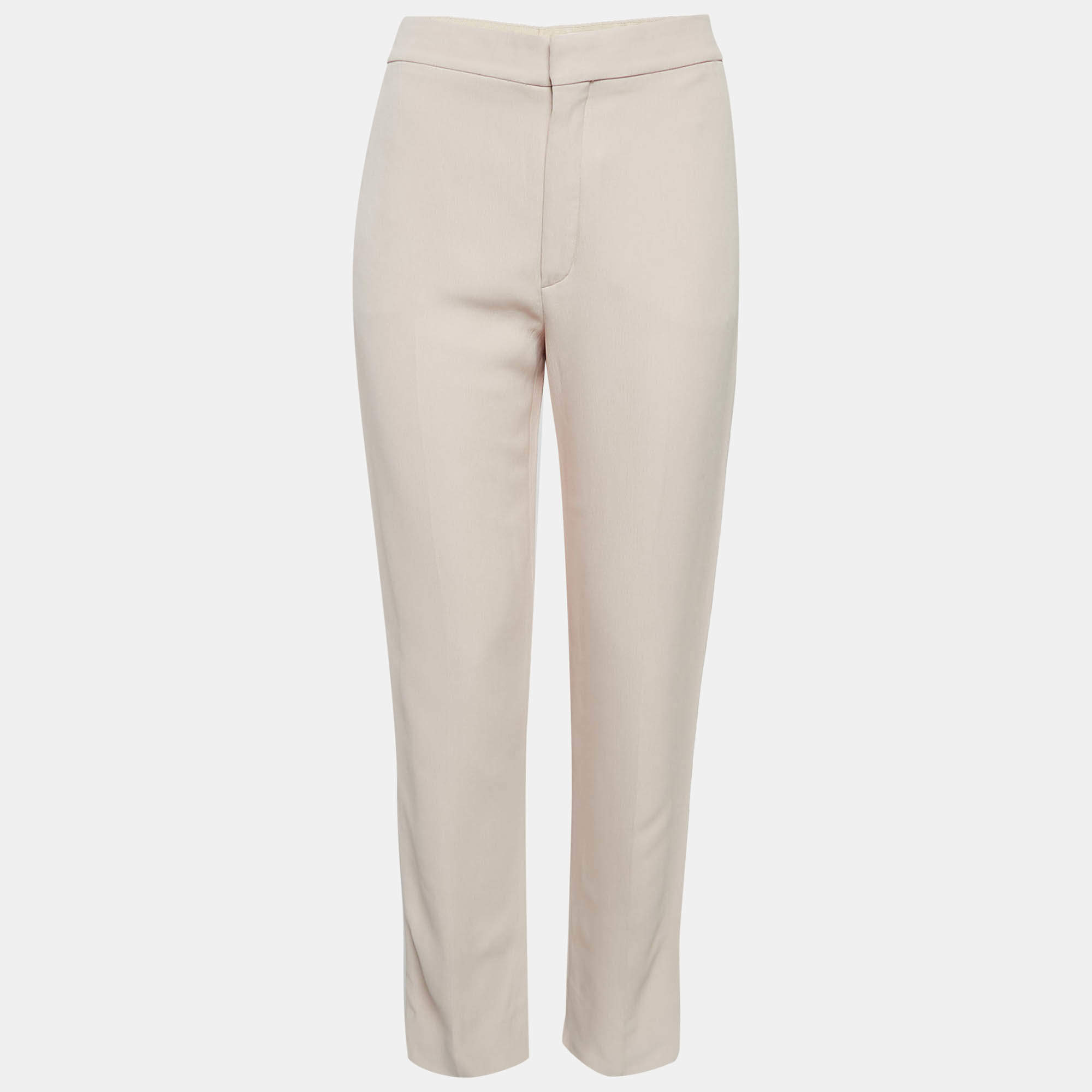 Chloe Pink Crepe Regular Trousers M